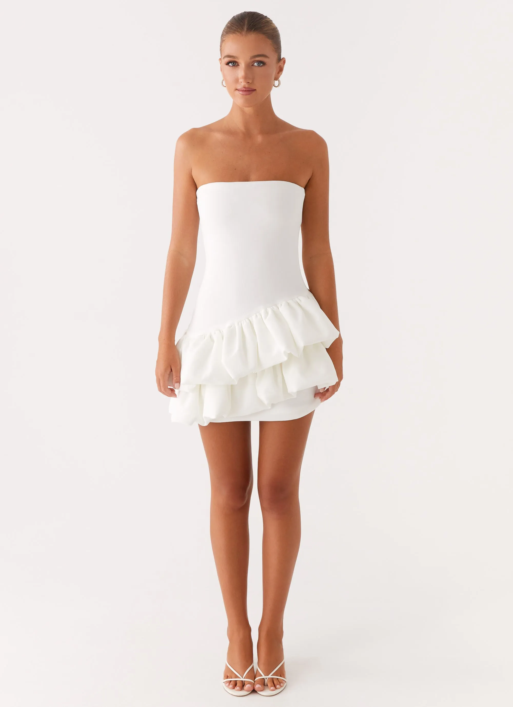 Marie Mini Dress - White Dew Glow Cute Glow