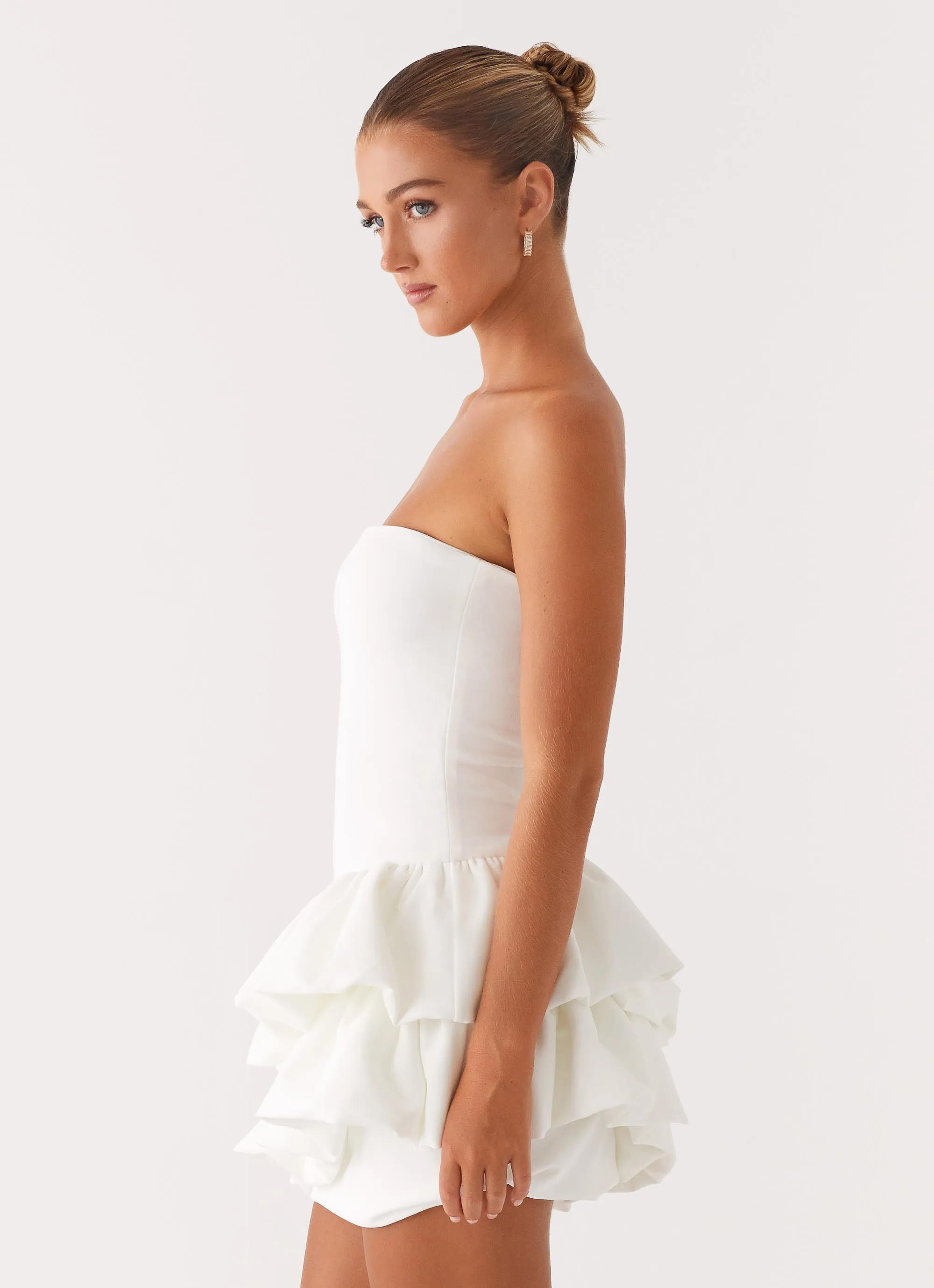 Marie Mini Dress - White Party Perfect Mini-Length