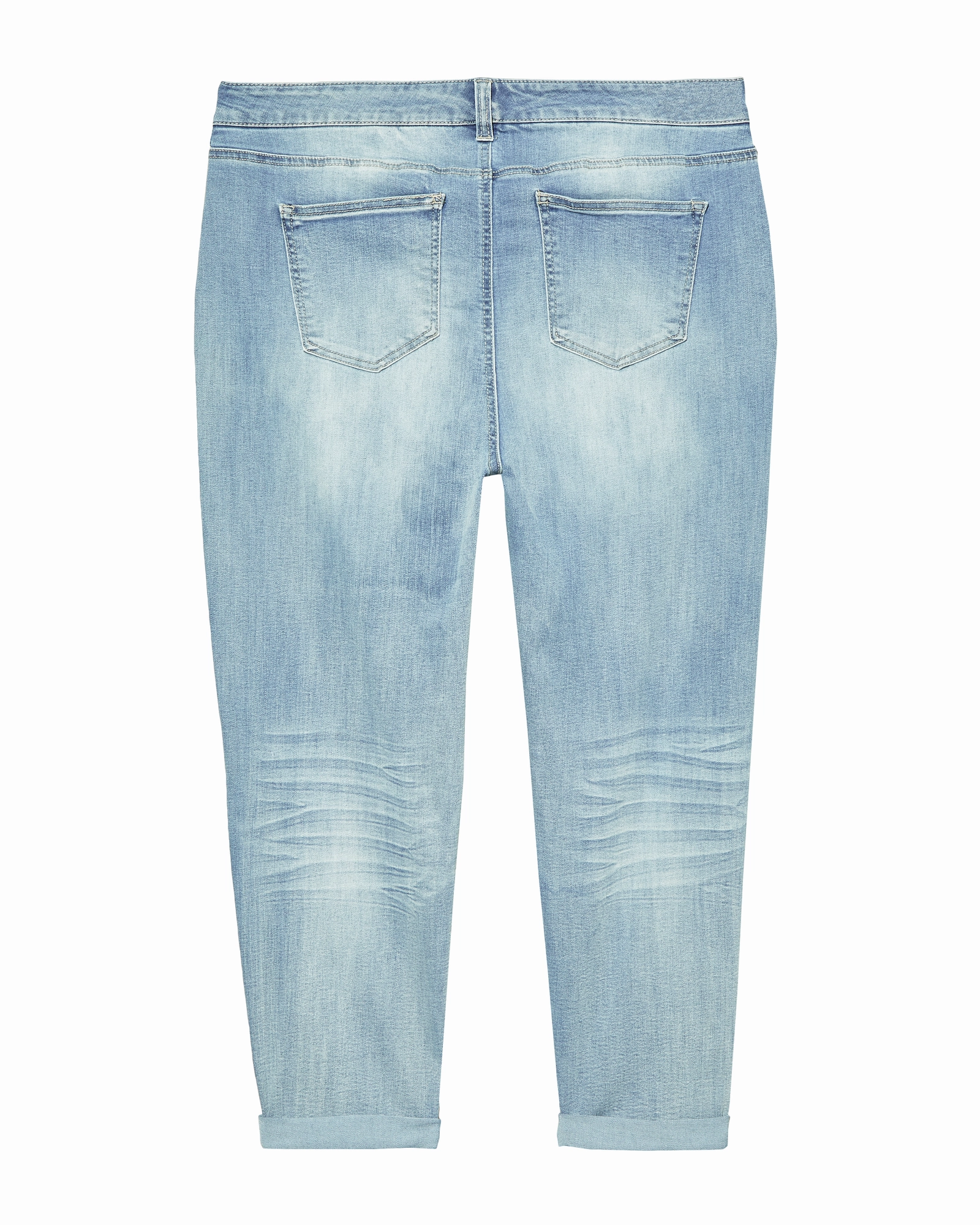 Utility Basic Street Fashion Casual Winter Warmth Wythe Mid Rise Cuffed Boyfriend Jean with Destruction | Light Wash