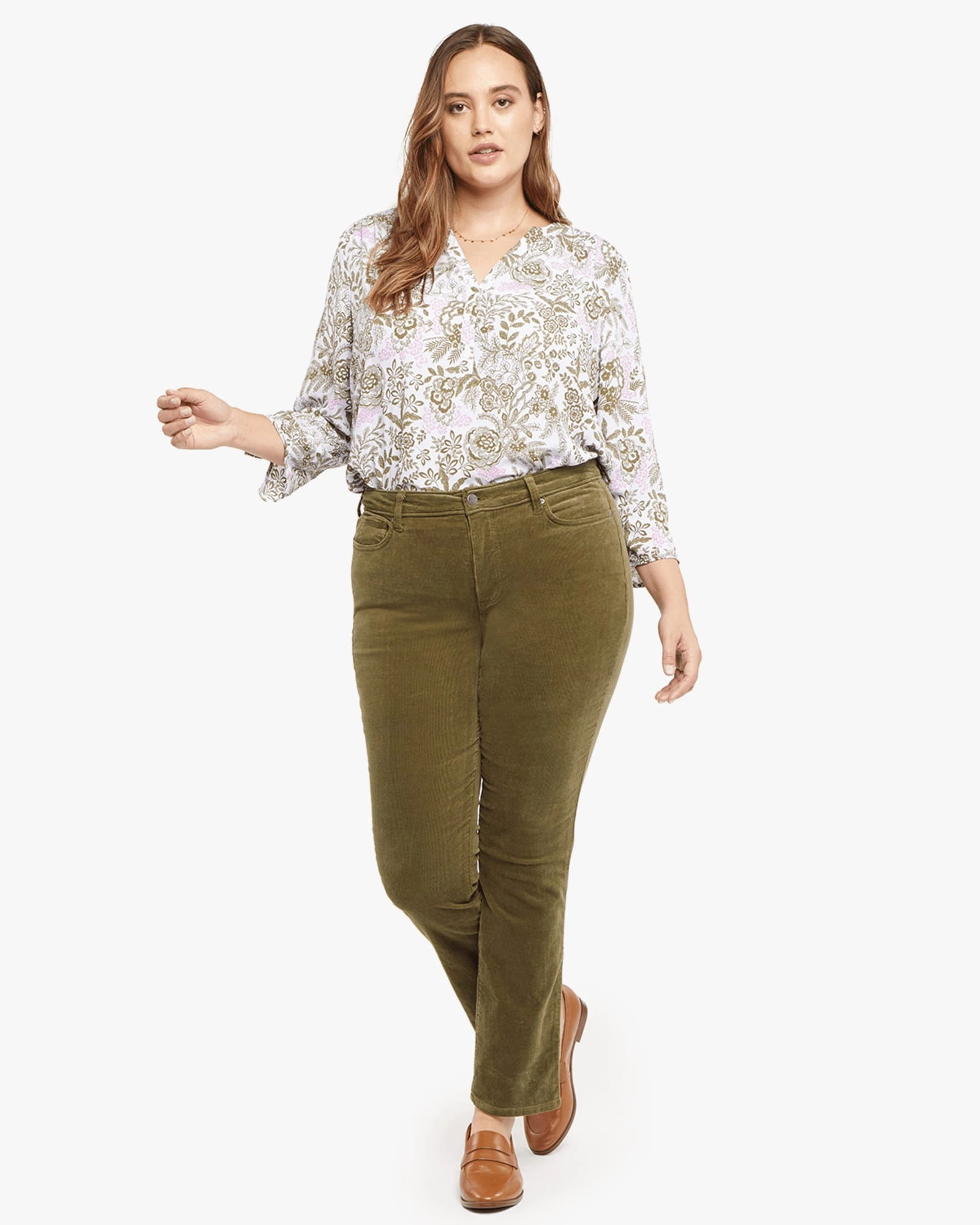 Sheri Slim Pant | Moss Trendy Waist Earthy Modern Minimalist Office Wear
