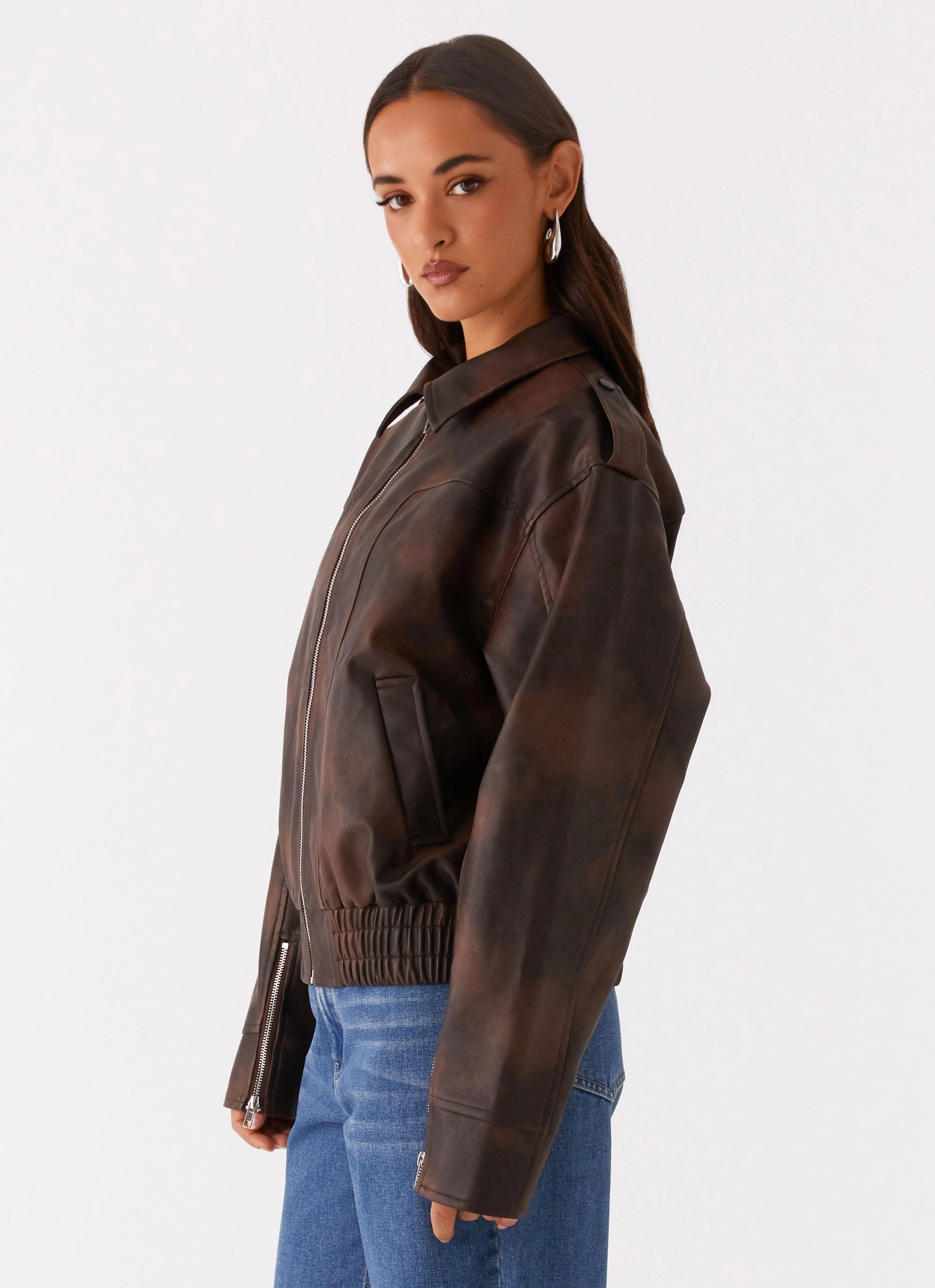 Urban Comfort Chicago Bomber Jacket - Chocolate