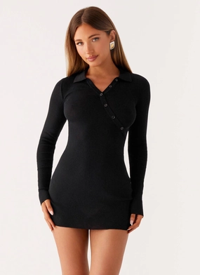 Air Comfort Off Duty Polo Dress - Black