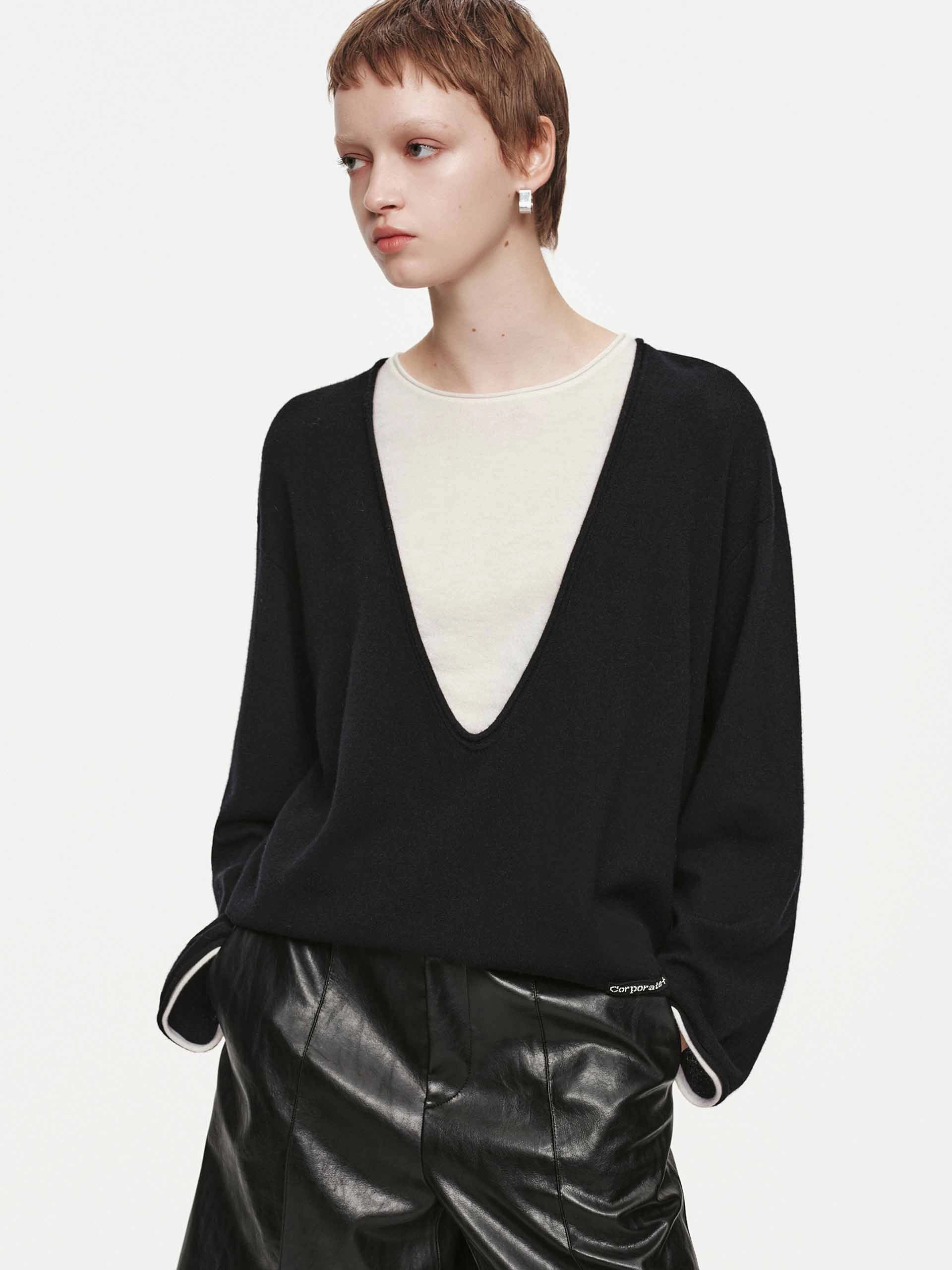 Layered Wool Blend Sweater Minimal Warmth