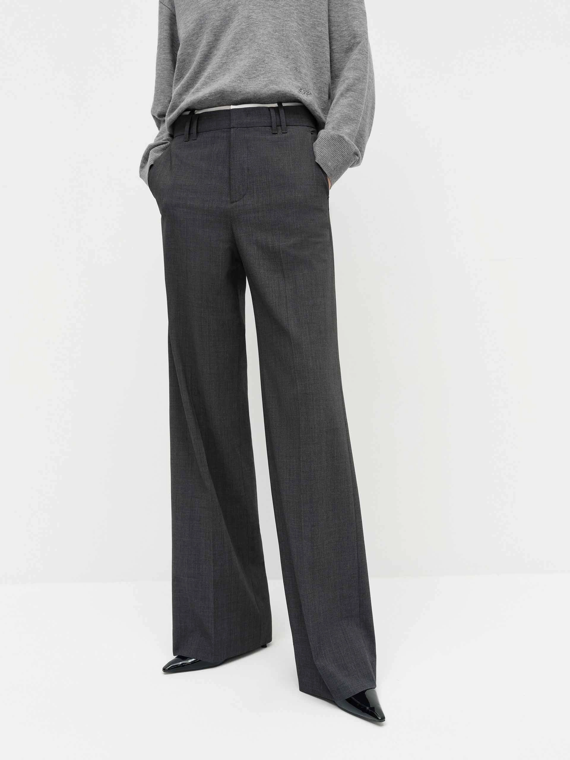 Contrast Waist Straight Pants Stay Flexible