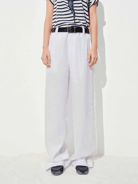 Button front Casual Active Linen Straight Trousers