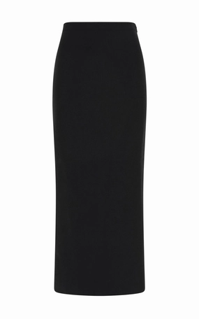 Circe Knit Maxi Skirt in Black Merino Wool Cashmere Merino Wool