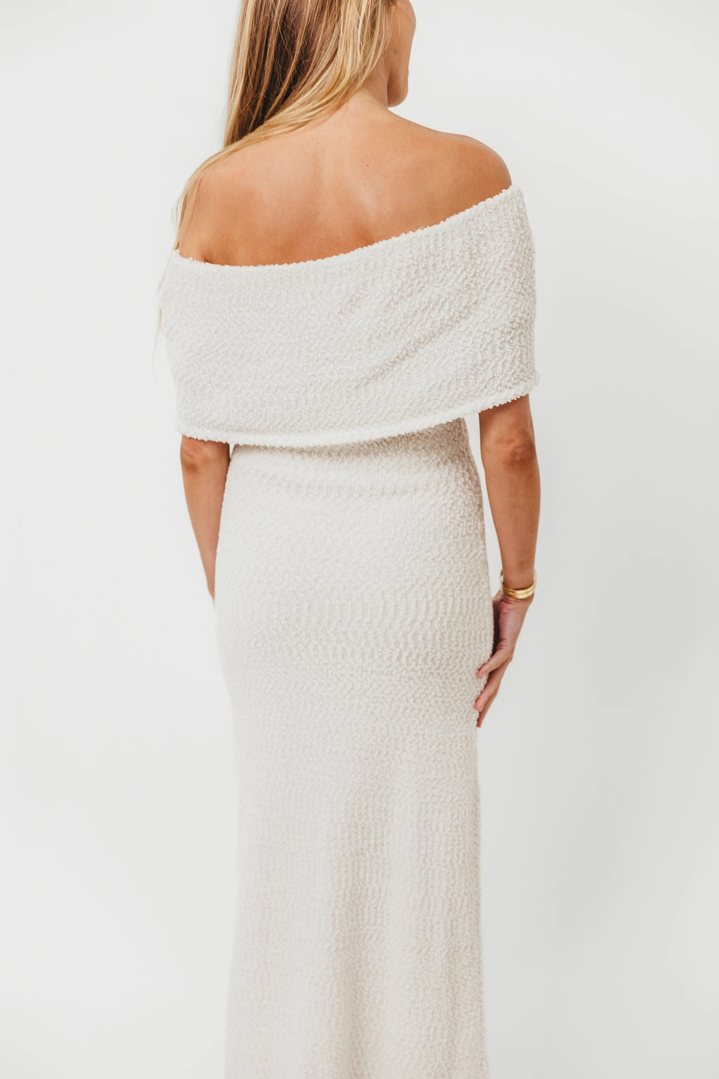 Brit Maxi Dress in Cream Art Inspired Soft and Chic