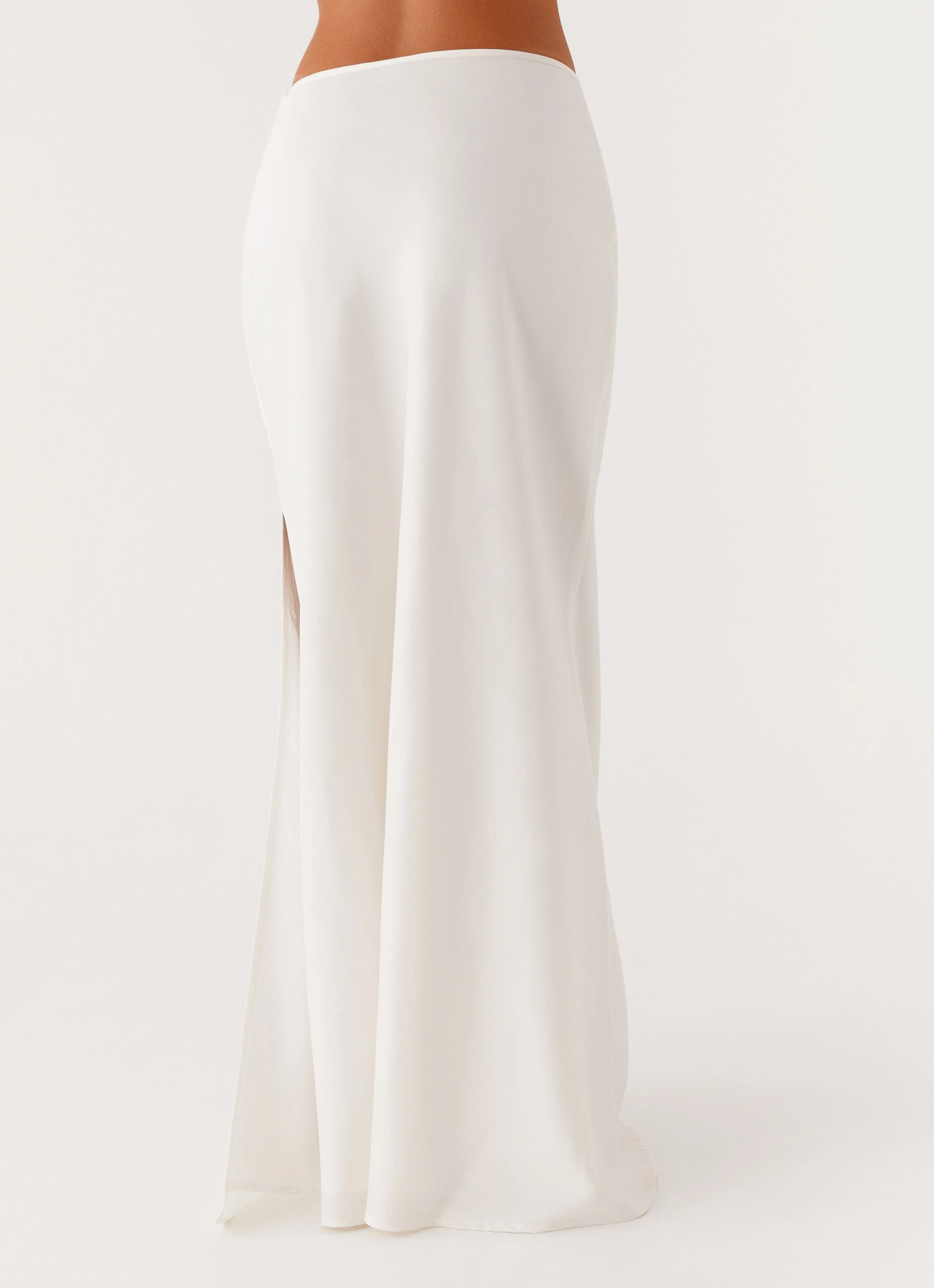 Fair trade Mina Satin Maxi Skirt - White