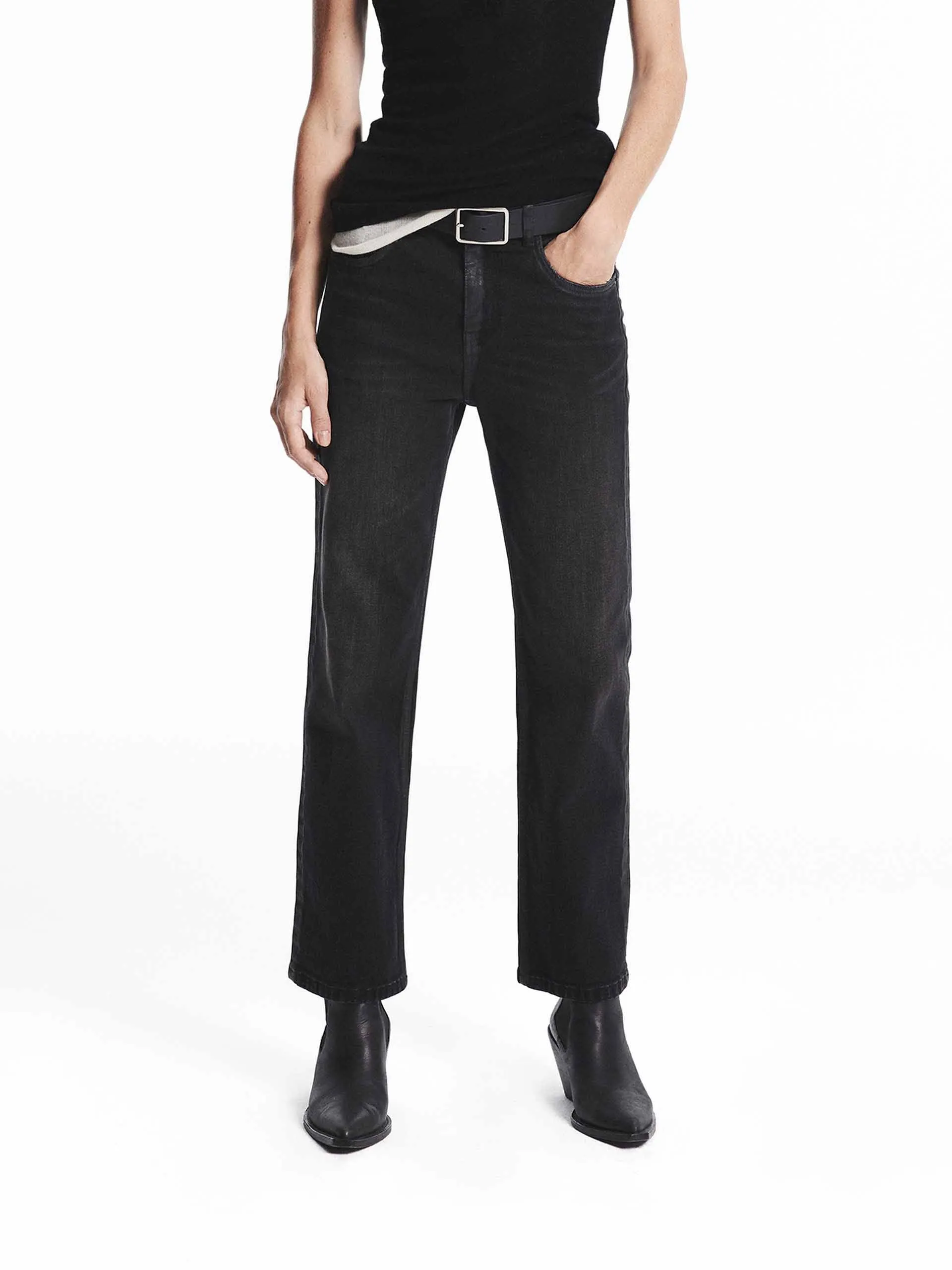 All Day Comfort Design Sharp Silhouette Slightly Stretchy Ankle Jeans