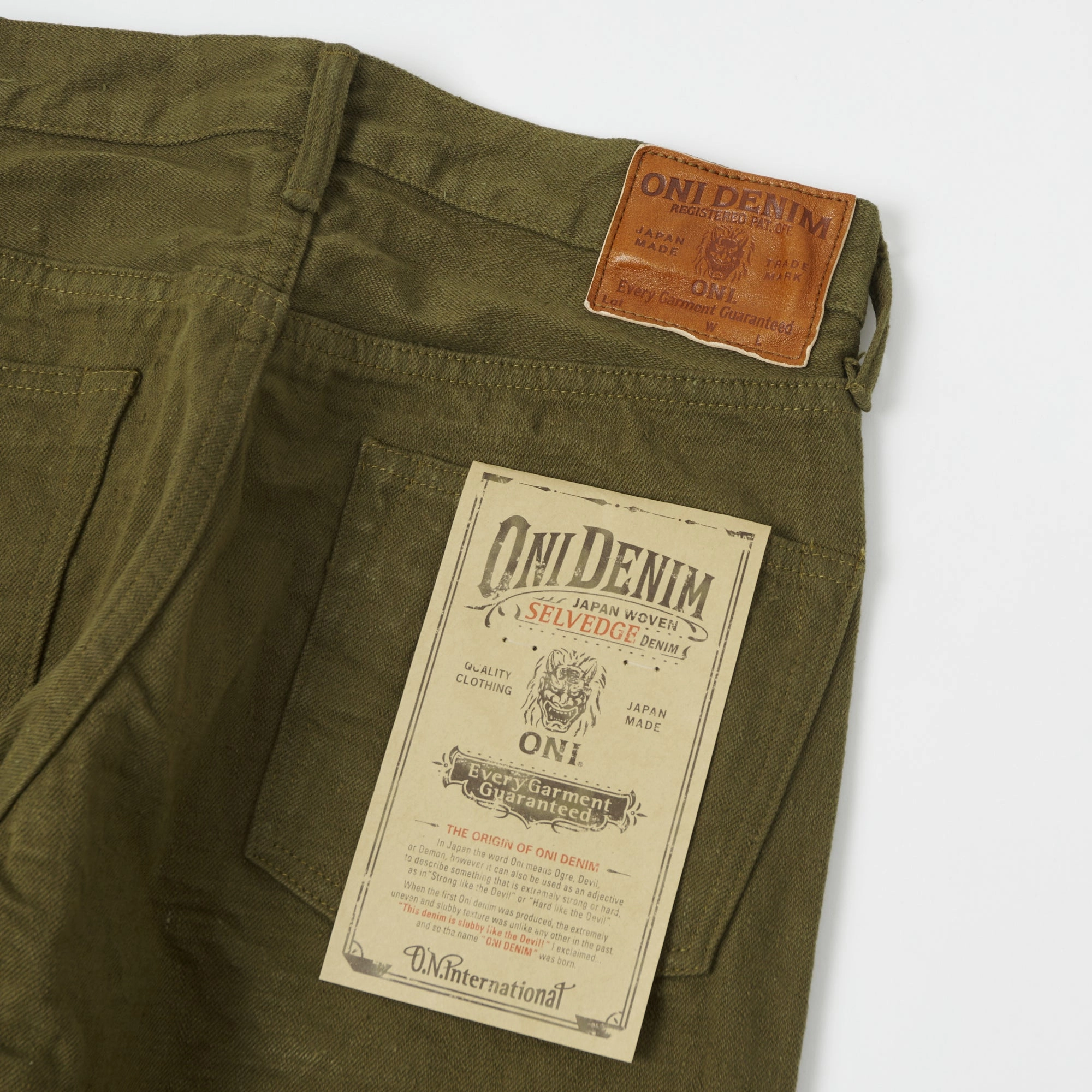 ONI Denim 612-OLOL 'Warp and Weft' 12oz Regular Tapered Jean - Olive One Wash Chic Design Eco Friendly Denim