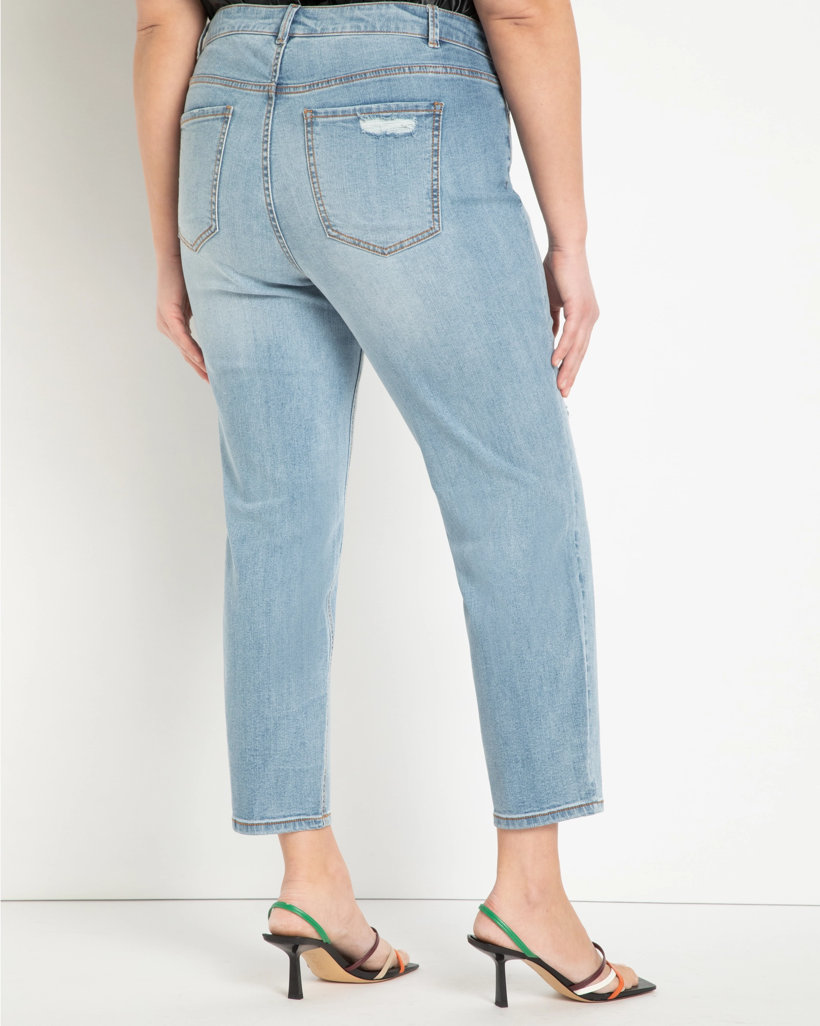 Textured Party Look Soft Classic Fit Distressed Boyfriend Jean | Dark Medium Wash