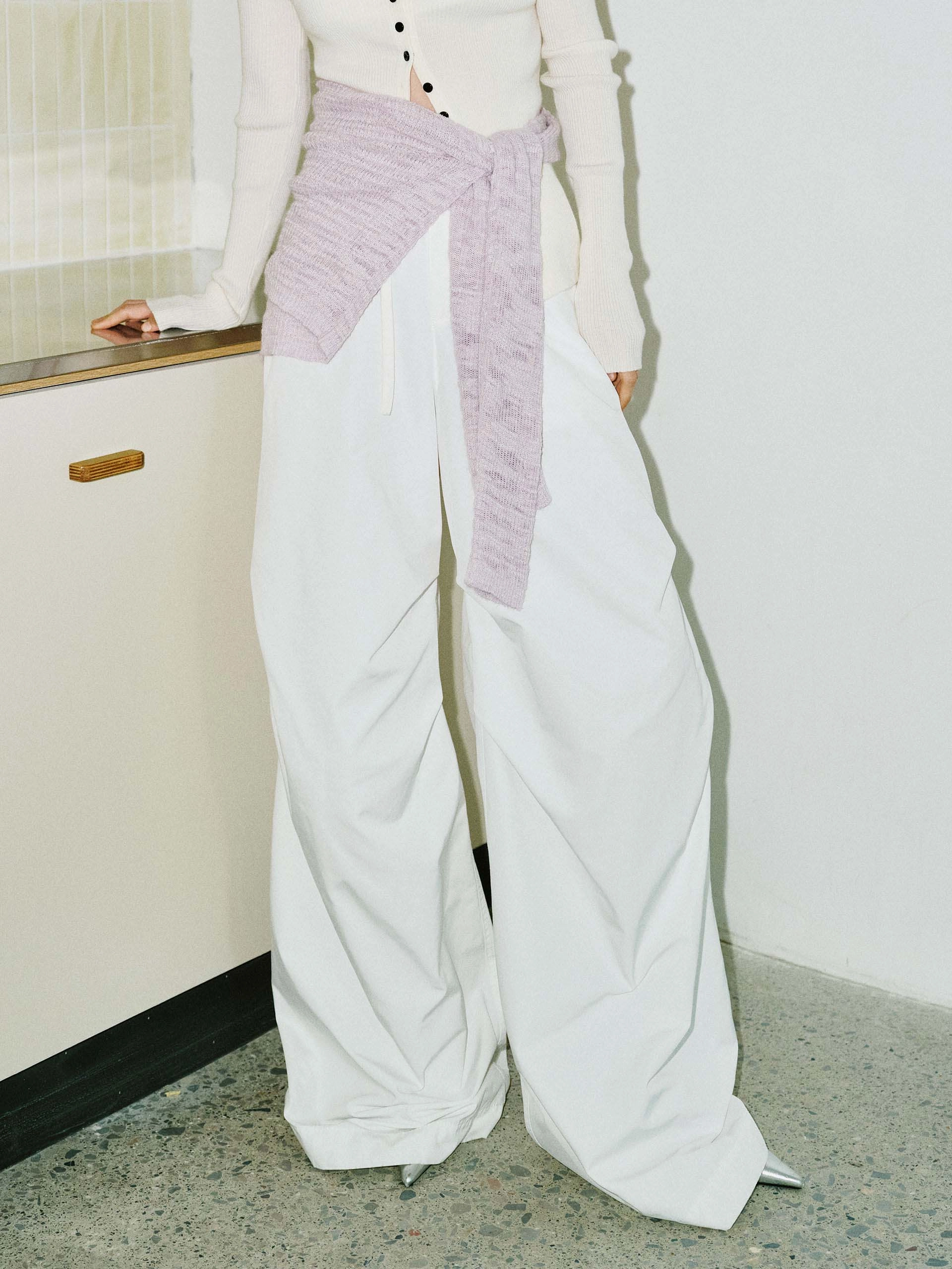 Air Flow Pleated Wide Leg Cargo Pants