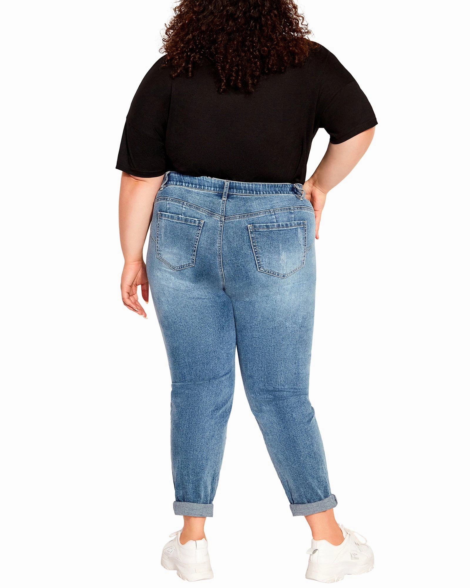 Suki Rollup Jean | Medium Wash Modern Comfort Textured Vibrant