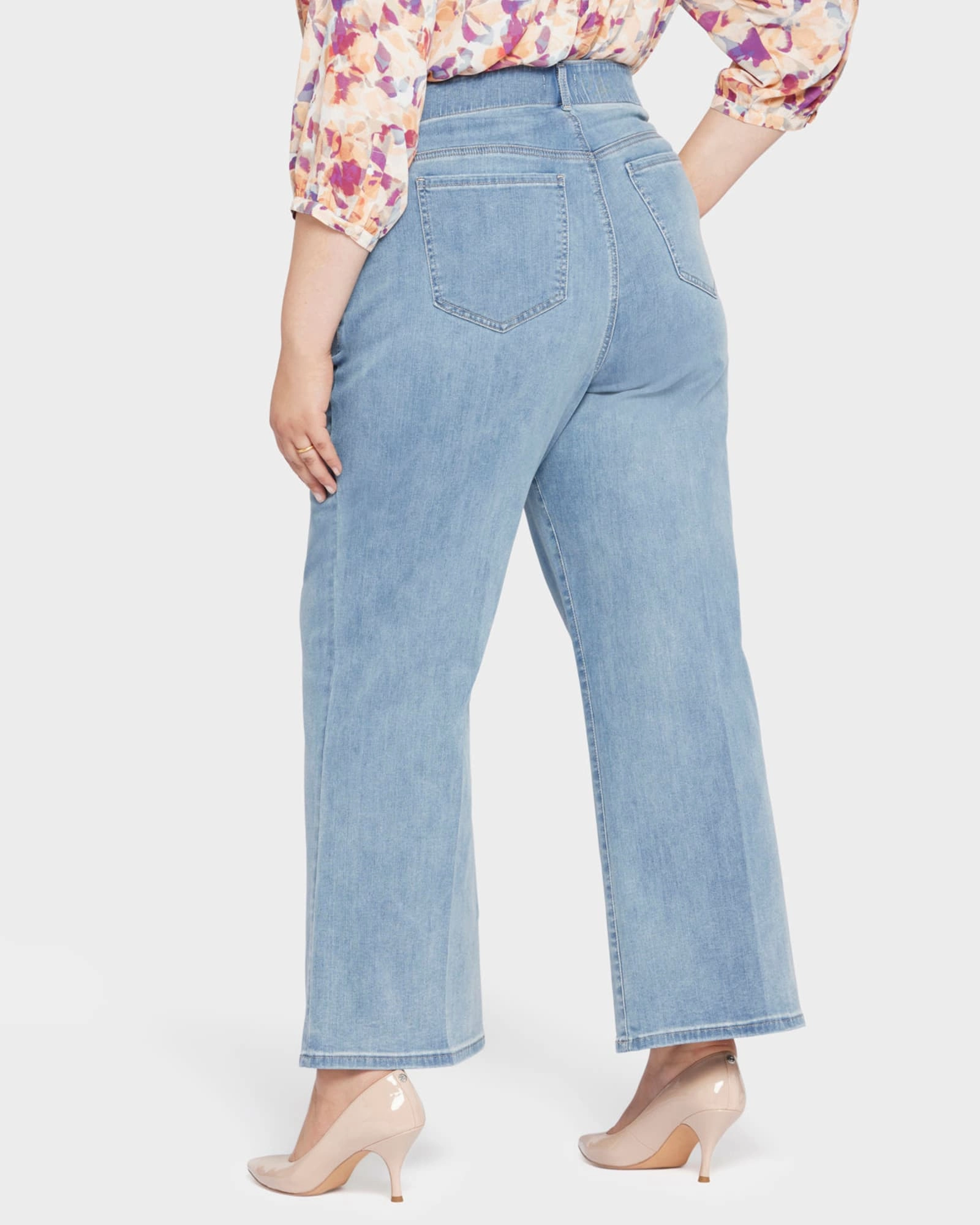 Relaxed Waistband Marge Wide Leg Jeans | Crystalline