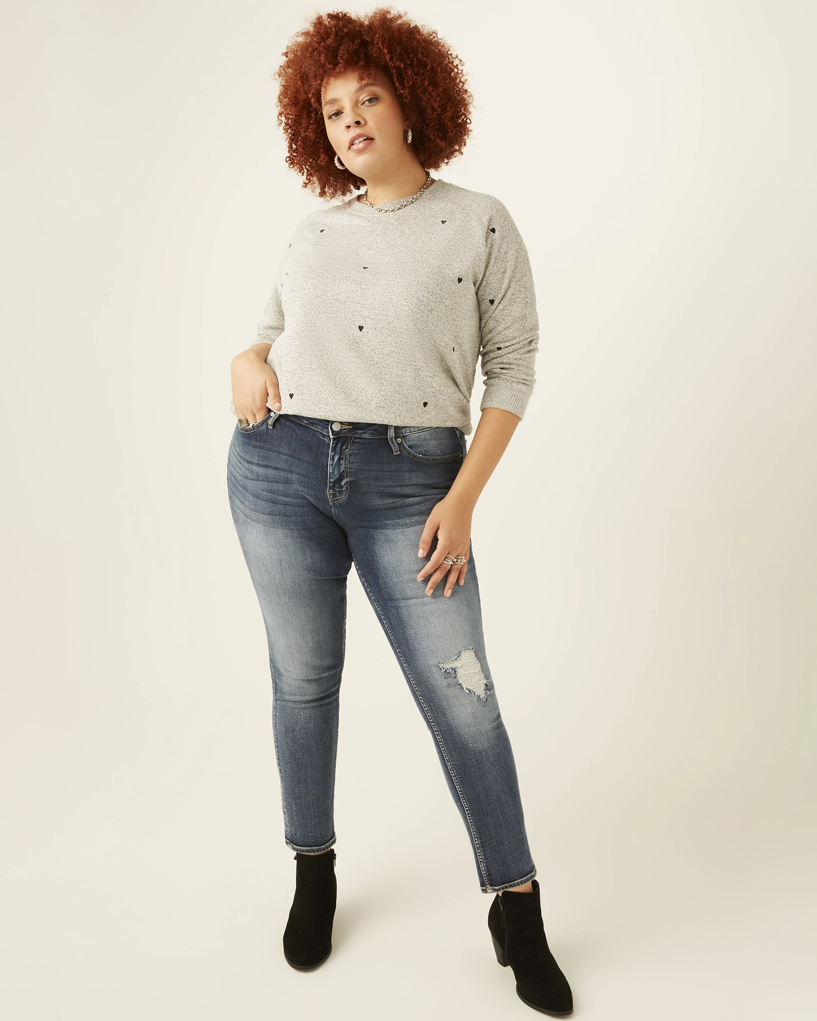 Nicola Distressed Skinny Jean | Dark Wash Strong Stitch