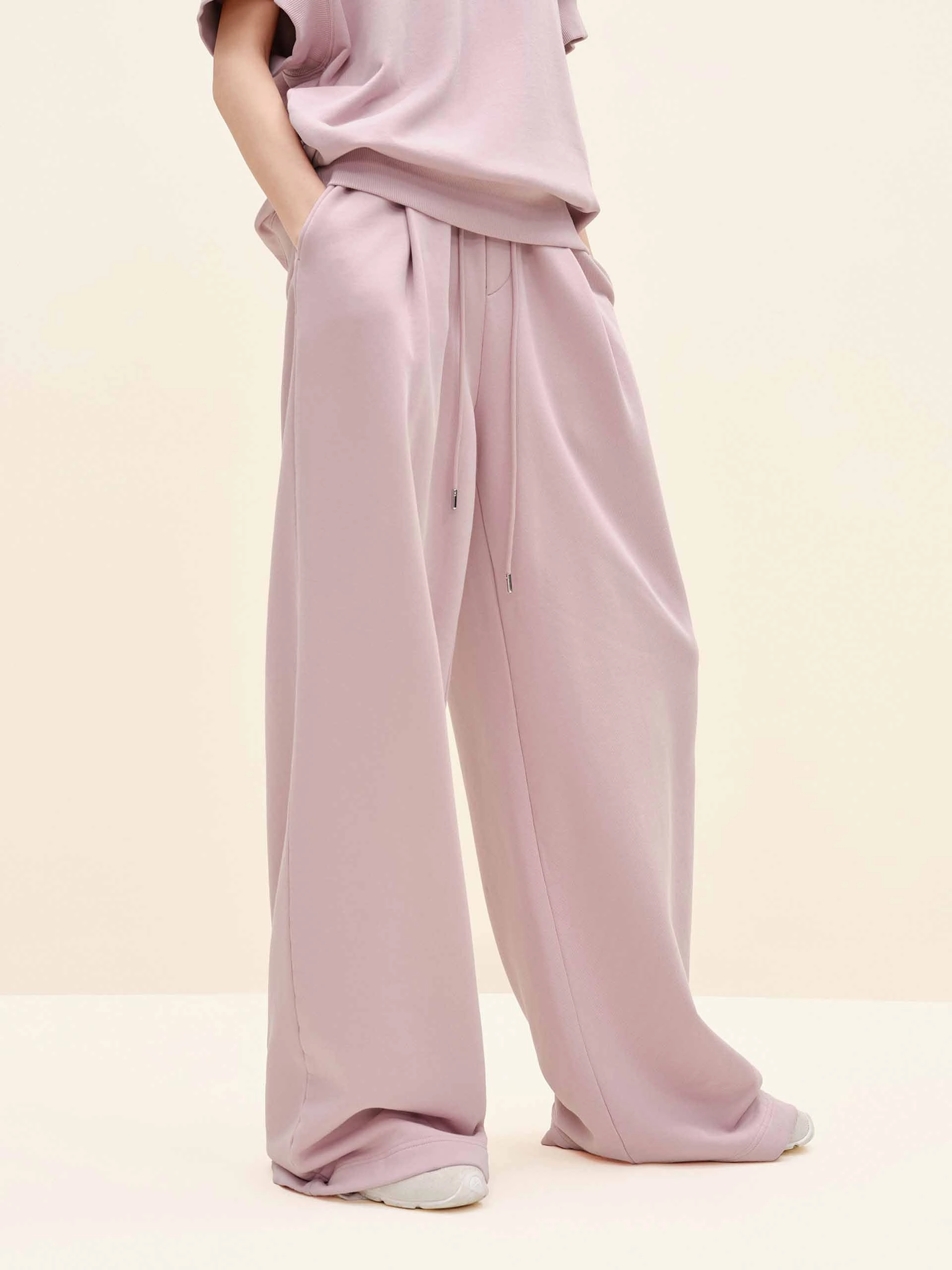 Easy Care Fabric Finish Double Stitched Seams Cotton Drawstring Relaxed Trousers