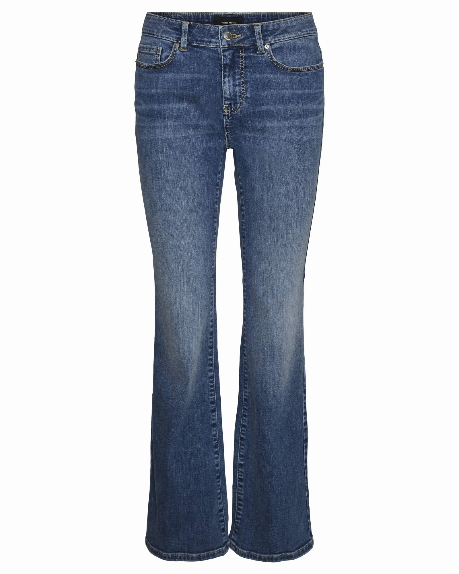Modern Fit Soft Aesthetic Penny Flared Jeans | Medium Wash