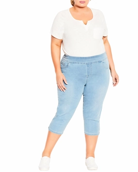 Weekend Style Smooth Bold Look Parent Style Isabella Lattice Hem Jeans | Light Wash
