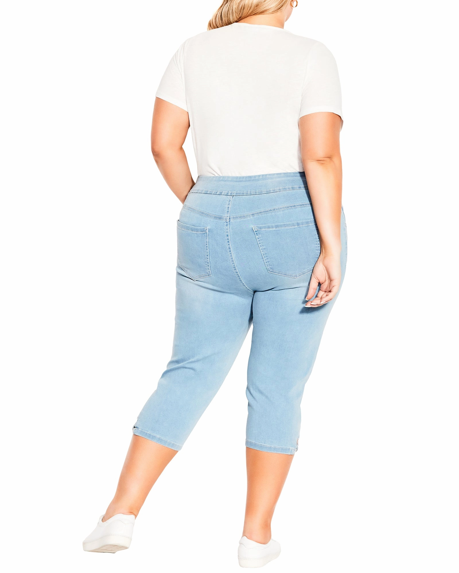 Affordable Neutral Holiday Vibes Smart Casual Modern Rainy Day Isabella Lattice Hem Jeans | Light Wash