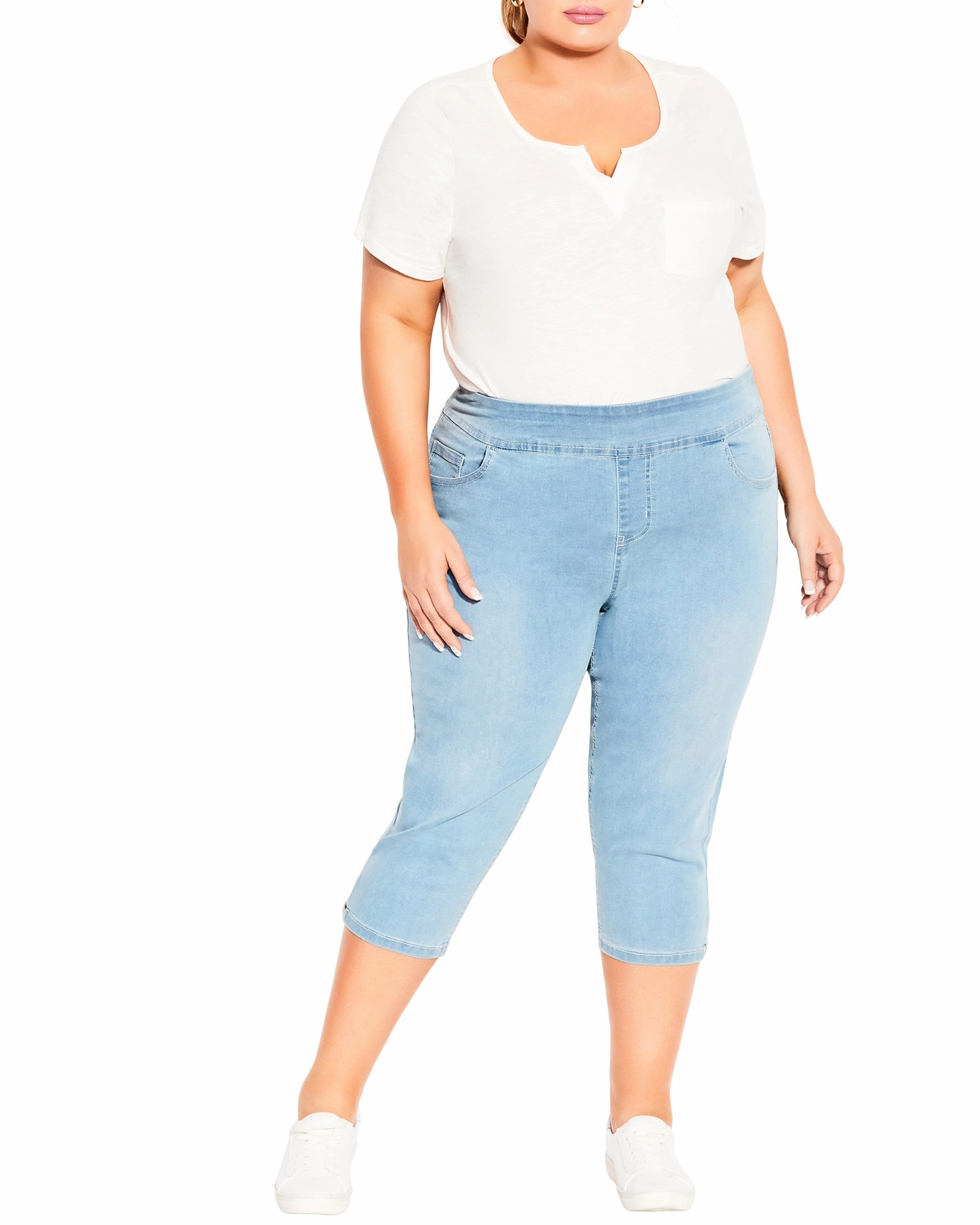 Weekend Style Smooth Bold Look Parent Style Isabella Lattice Hem Jeans | Light Wash