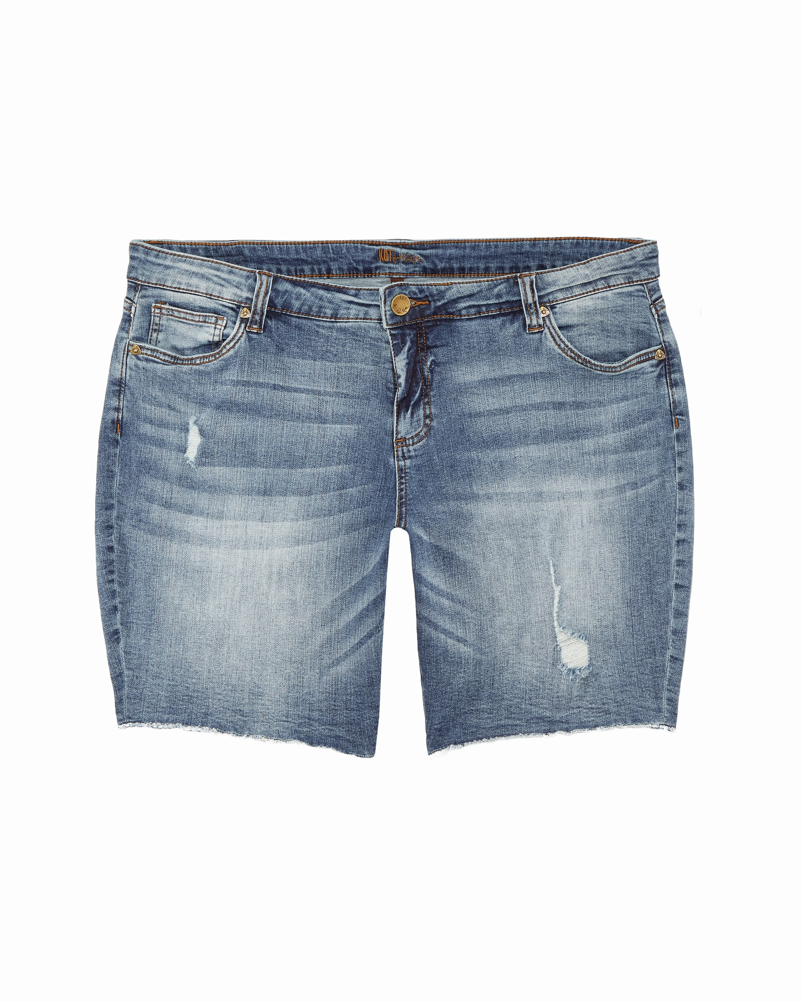 Streetwear Fan Family Style Clove Bermuda Short with Frayed Hem | Dark Wash