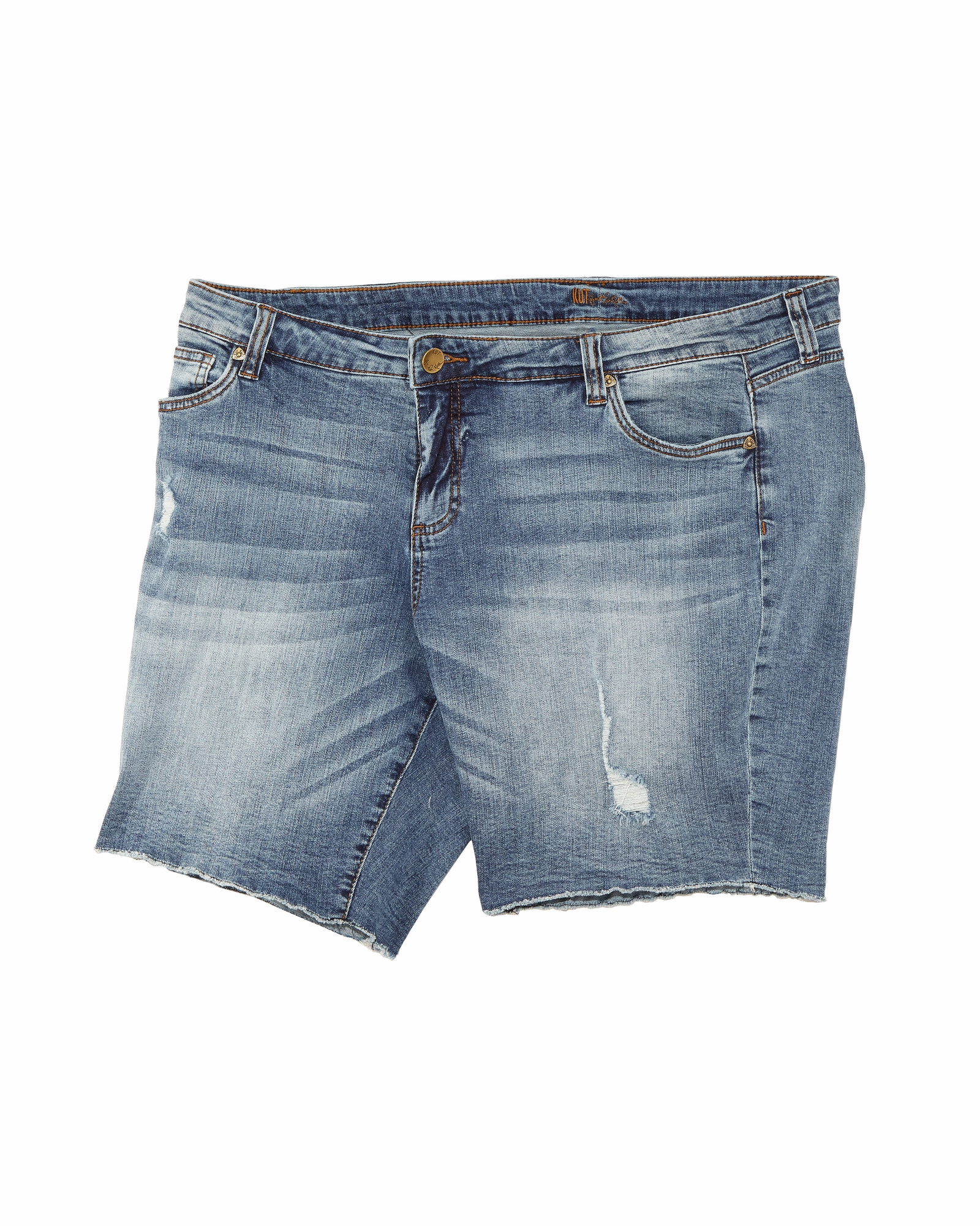 Go To Piece Chill Outfit Streetwear Fan Holiday Vibes Clove Bermuda Short with Frayed Hem | Dark Wash