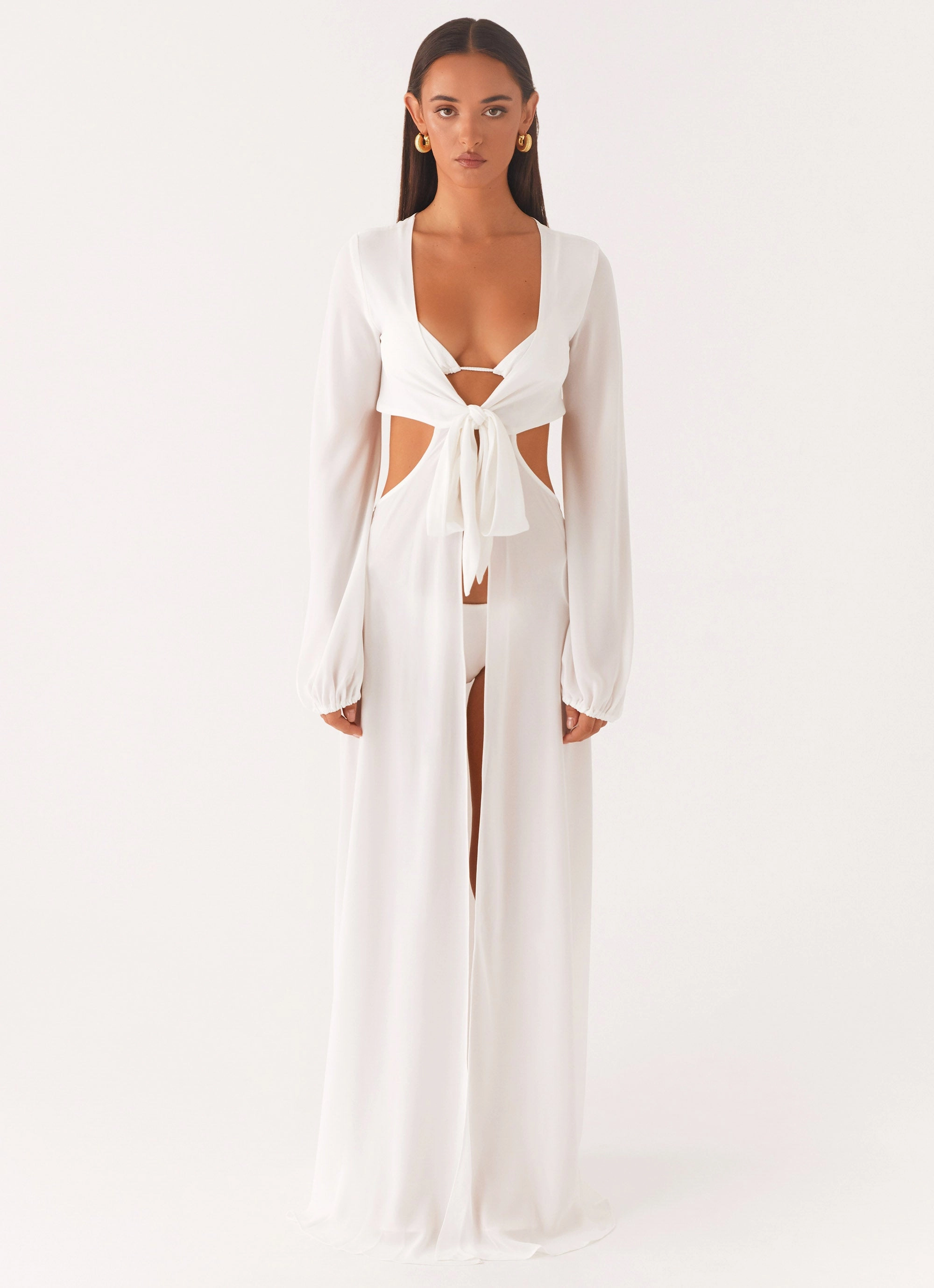 Vacation Outfit Coastal Maxi Dress - White