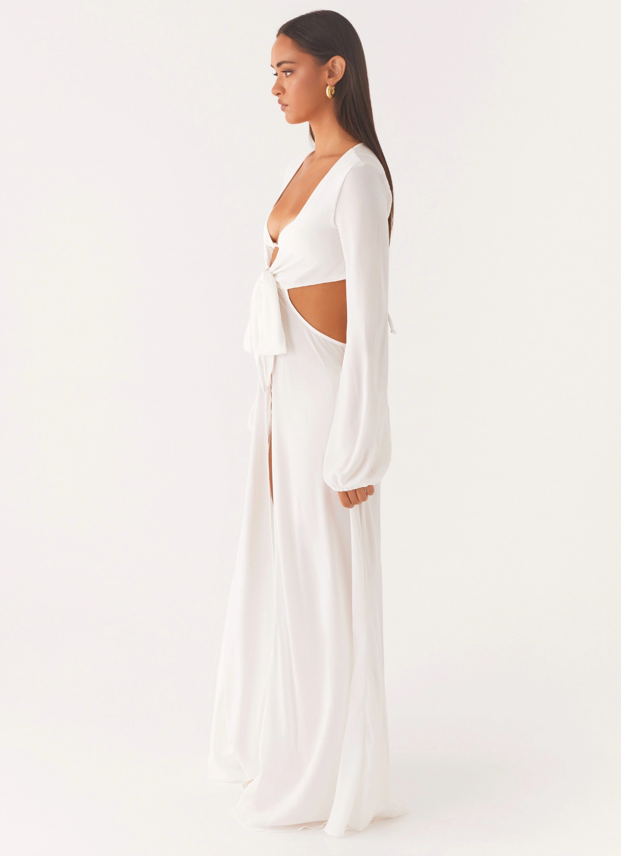 Slim Shape Coastal Maxi Dress - White