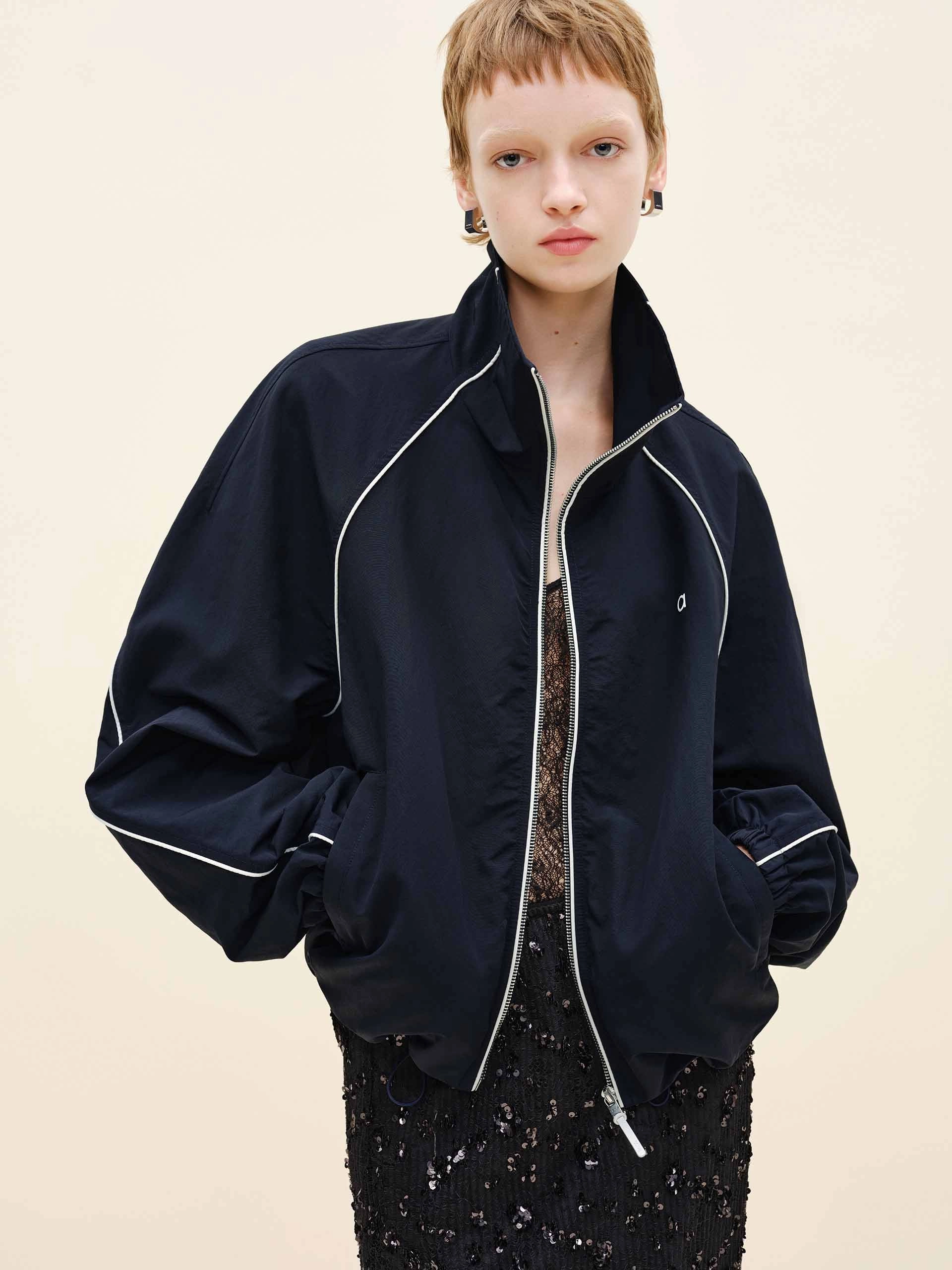 Concentration Lose Zipper Closure Sport Jacket