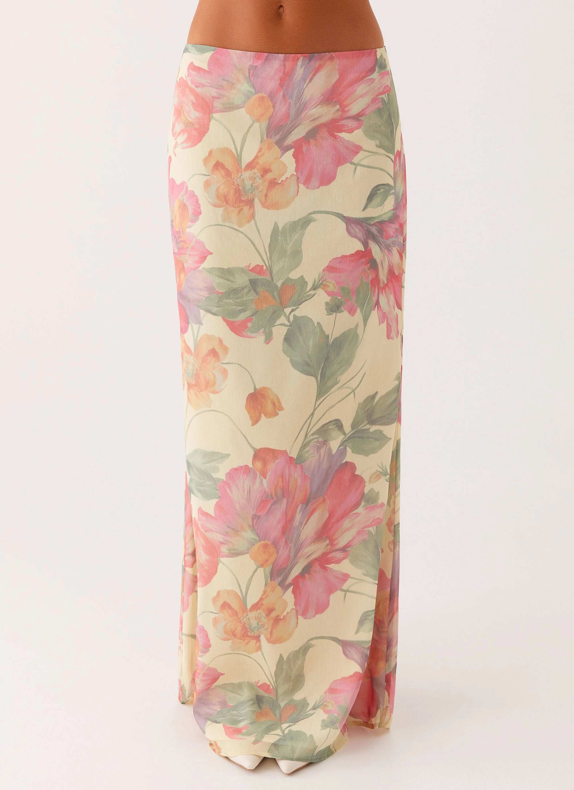 Seasonal special Soulful Low Rise Maxi Skirt - Yellow Peony