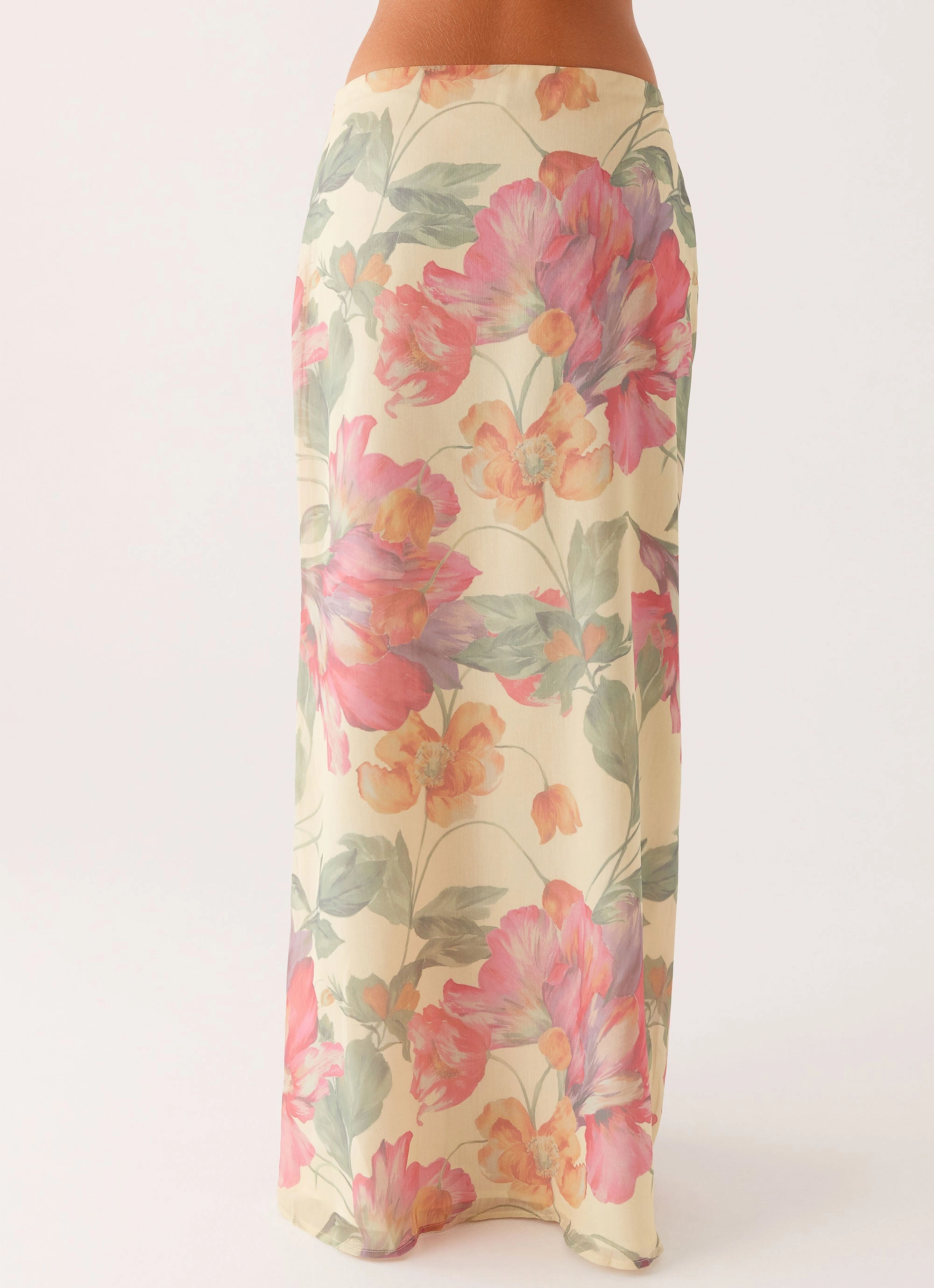 Winter Staple Mid Rise Soulful Low Rise Maxi Skirt - Yellow Peony
