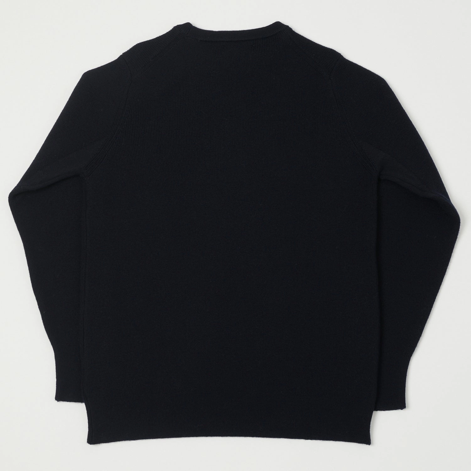 Recycled Polyester Ultra Soft Yarn Merz b. Schwanen 'Good Basics' Ribbed Merino Wool Pullover - Dark Navy
