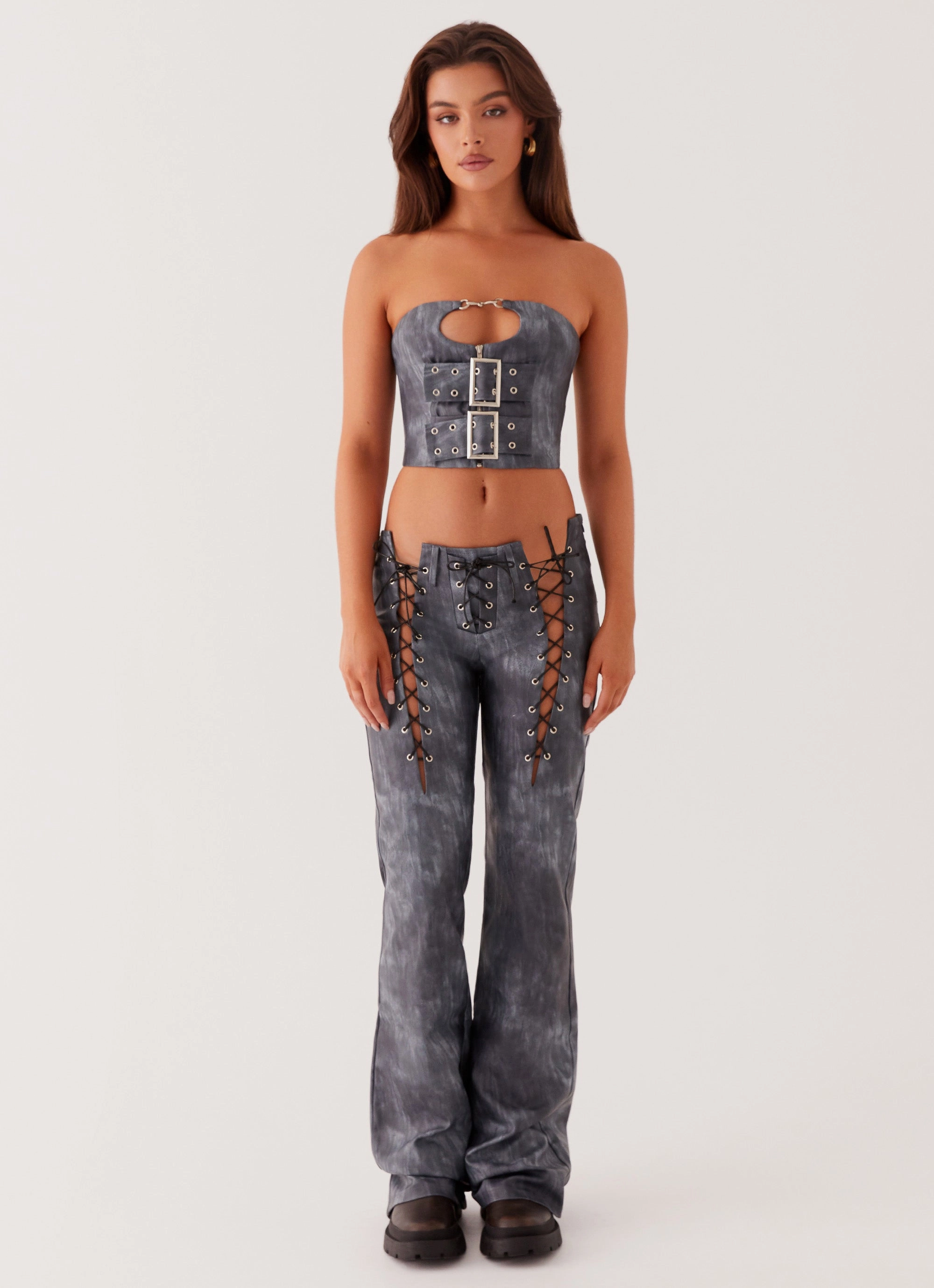 Better When I'm Dancing Belt Top - Graphite comfortable in heat Stretch Material