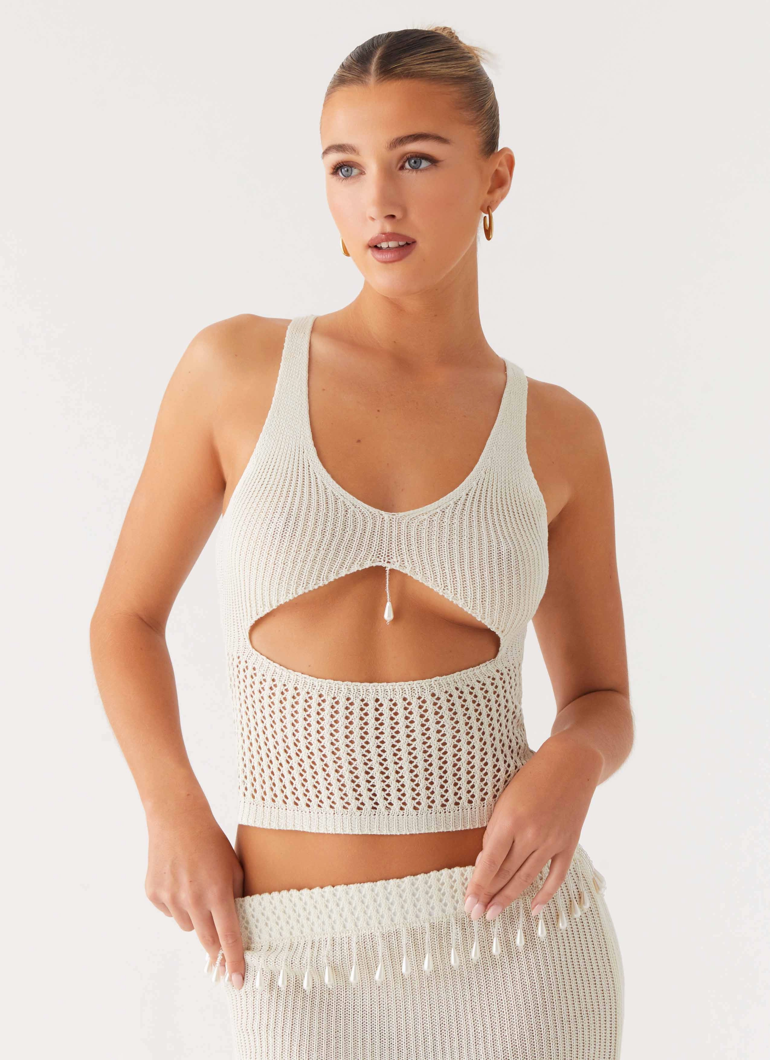 Basilia Knit Top - Off White image depth