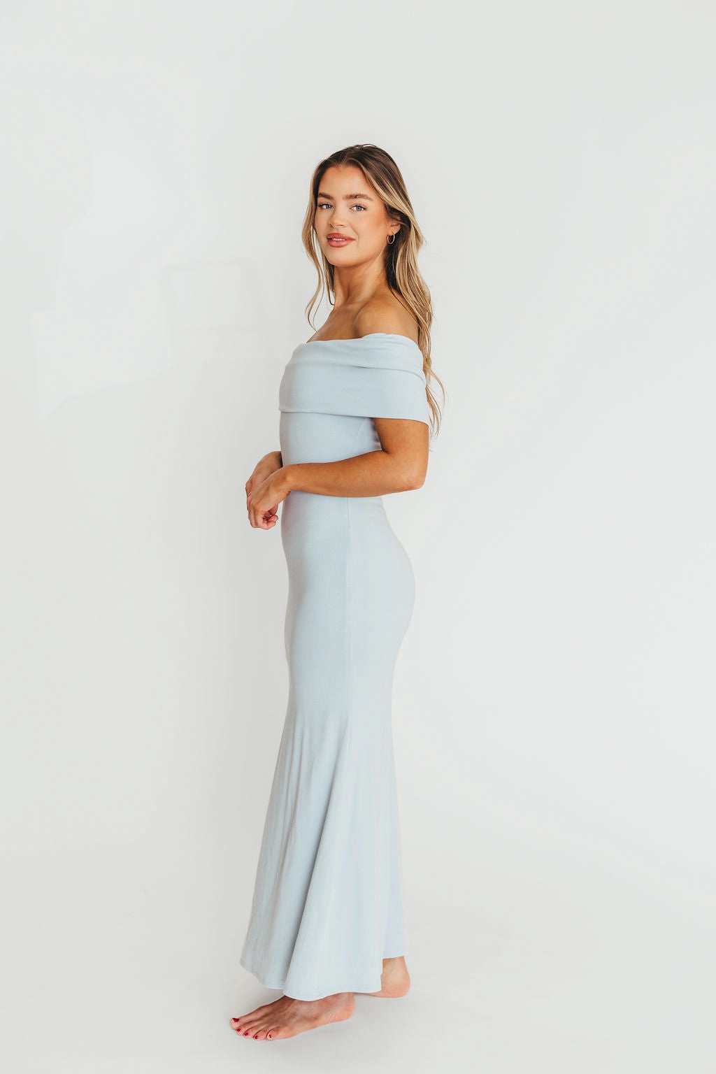 Casual Fit Monroe Maxi Dress in Blue - Bump Friendly