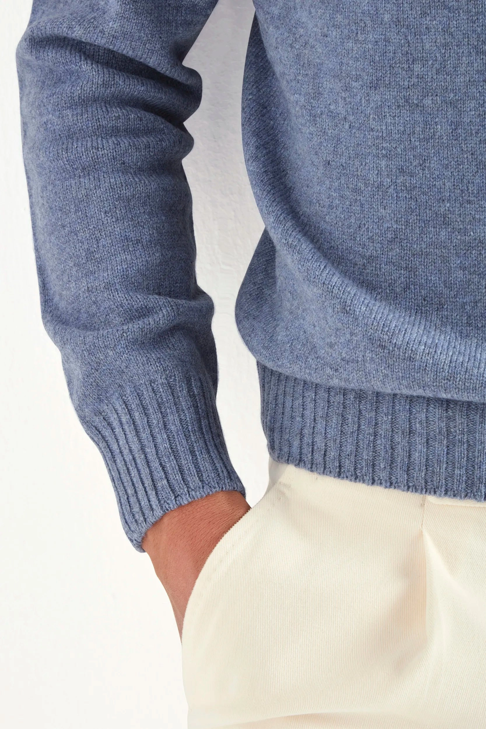 Light blue mock neck - Made in Italy Spandex Integration