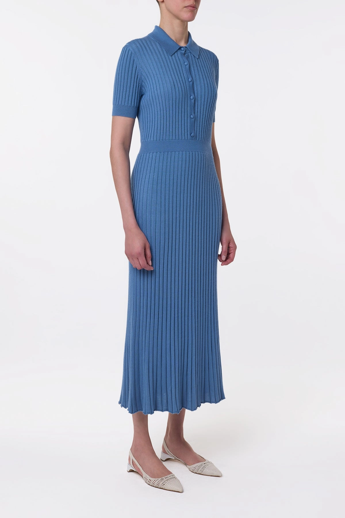 Amor Knit Midi Dress in Sky Cashmere Silk Off Duty Look