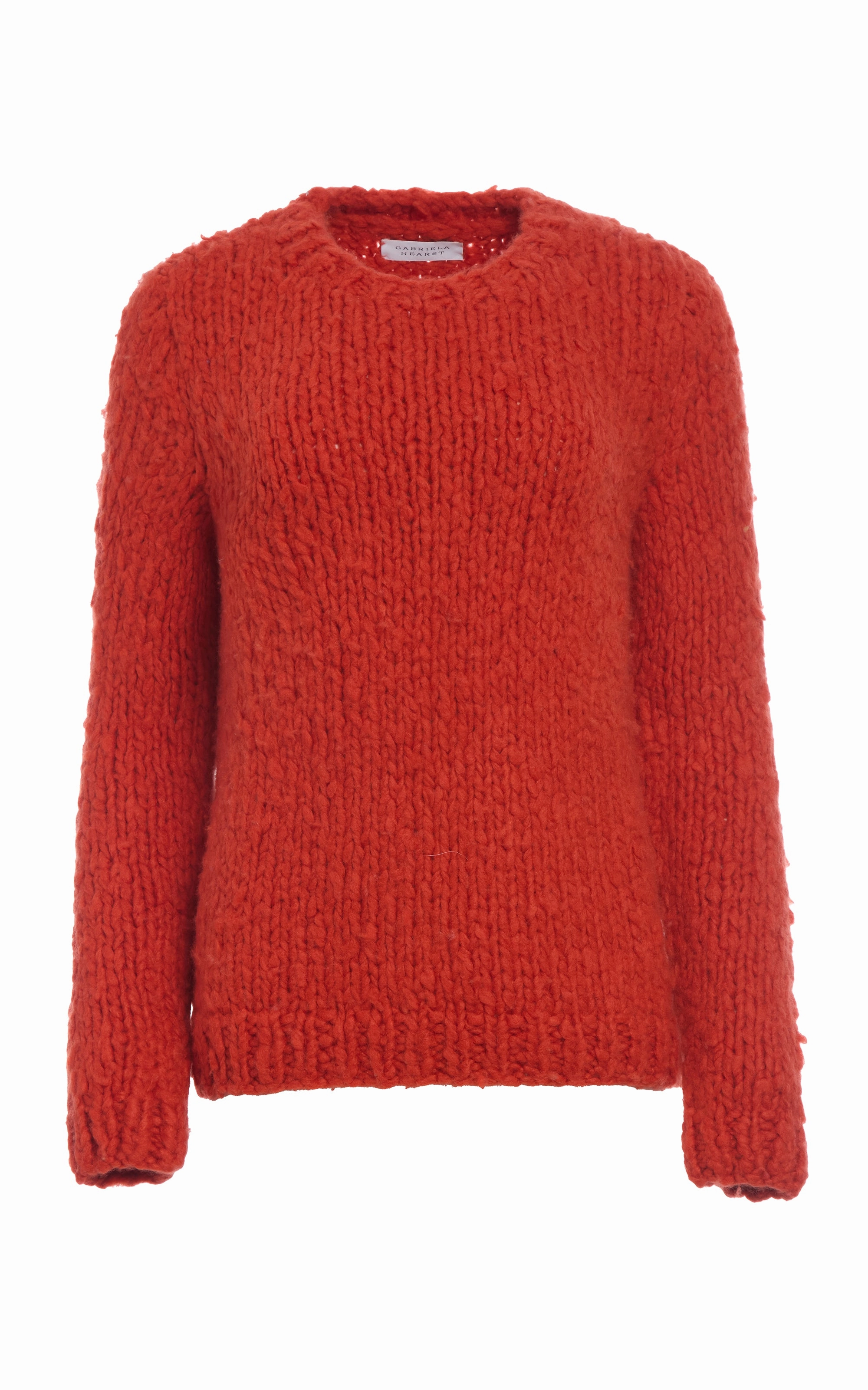 Lawrence Knit Sweater in Antelope Orange Welfat Cashmere Polished Edge Ultra Fine Gauge