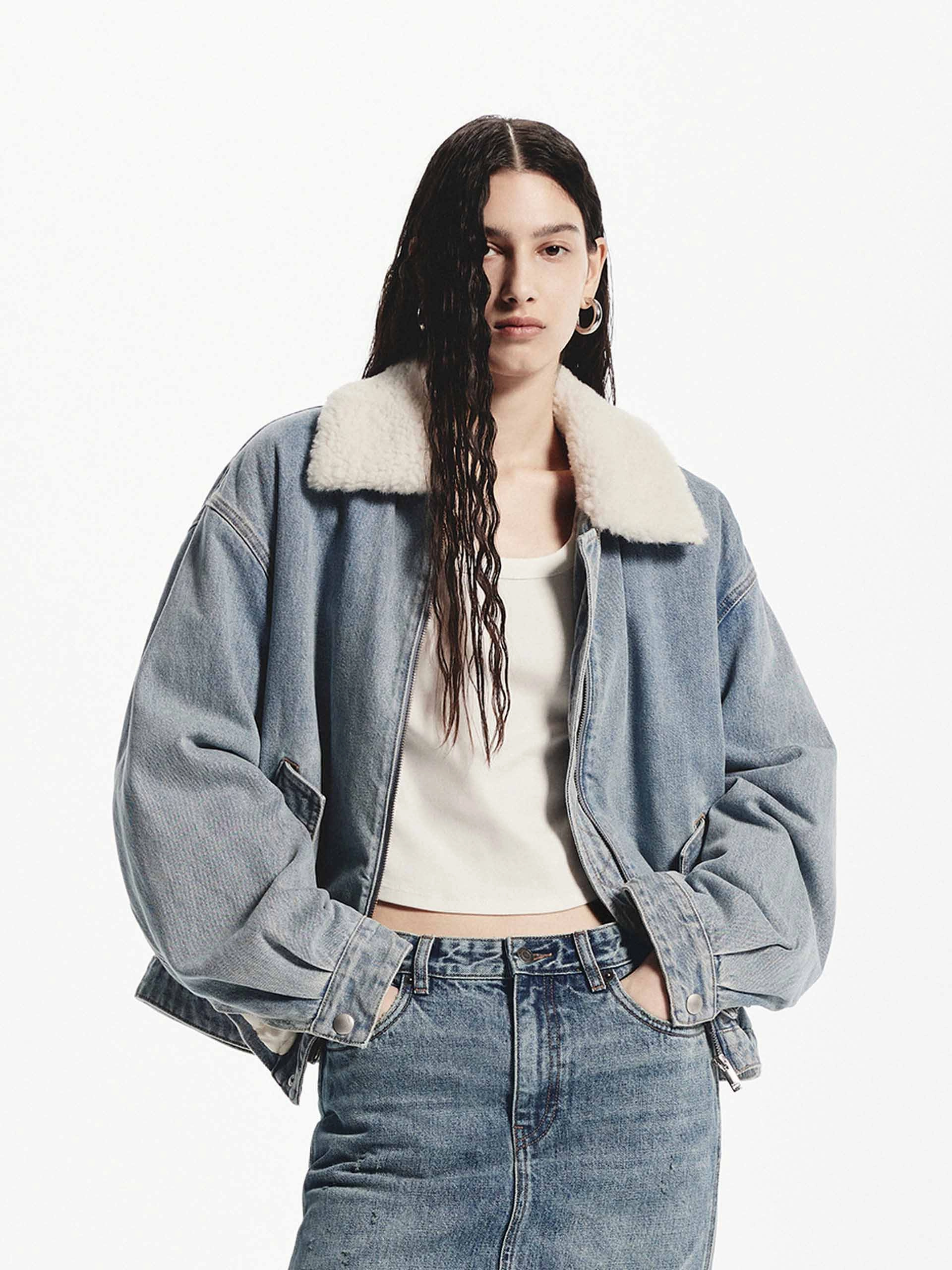casual lunch Faux Shearling Loose Jacket