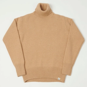 FadeResistant Merz b. Schwanen 'Good Basics' Wool Cashmere Knit Turtleneck - Toffee
