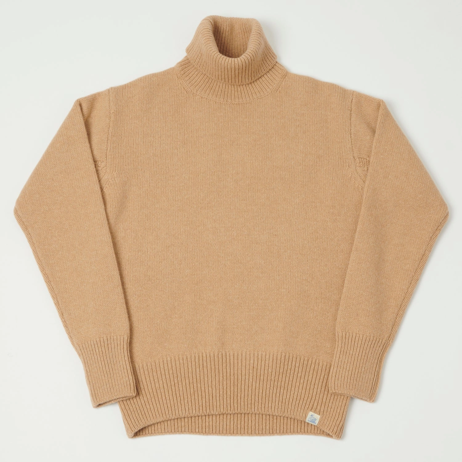 FadeResistant Merz b. Schwanen 'Good Basics' Wool Cashmere Knit Turtleneck - Toffee