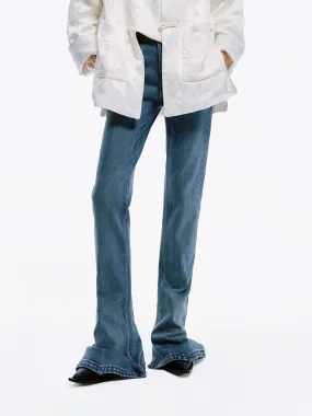 Pointed Hem Flared Jeans Everyday Style Simple clothing