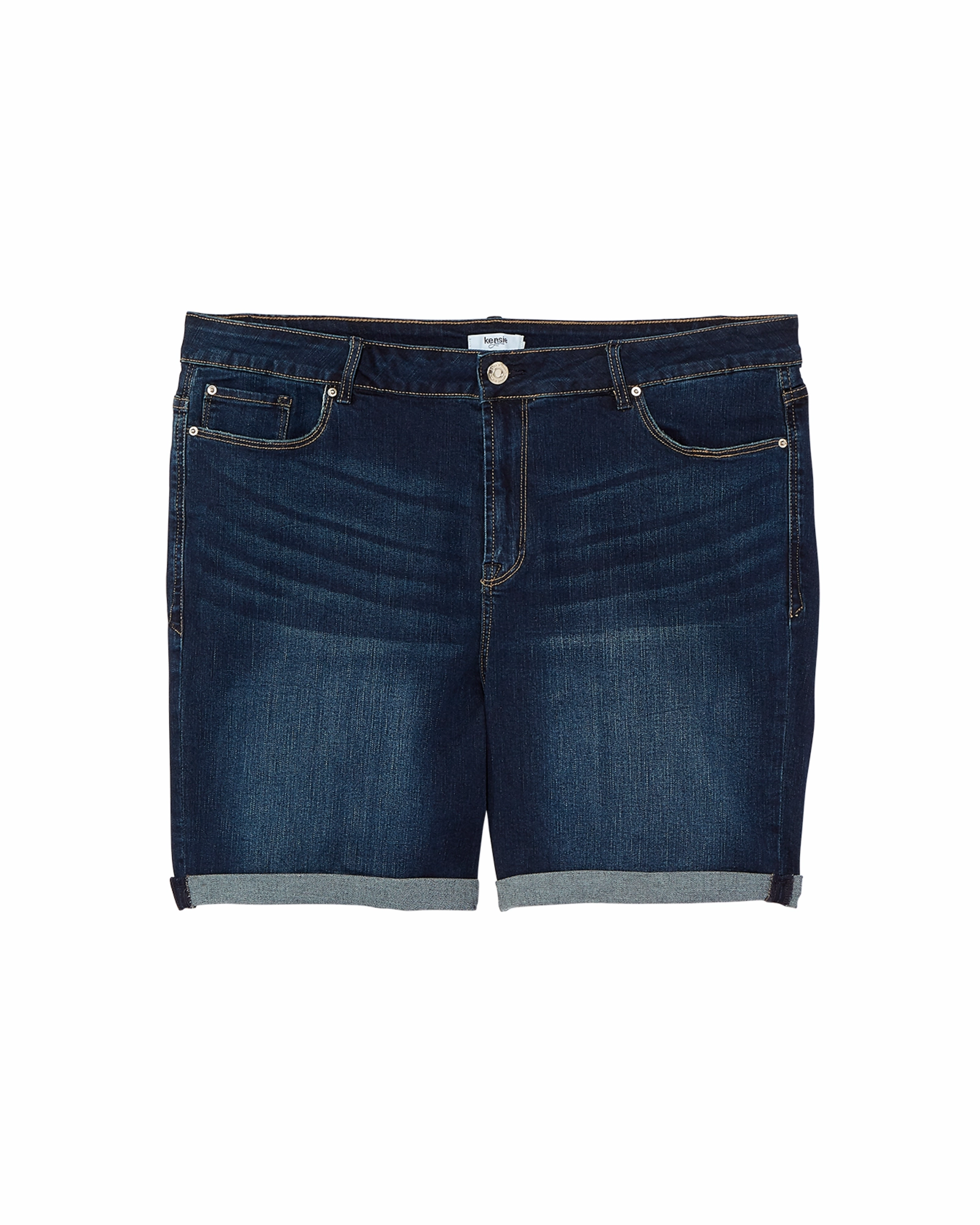 Mayfair Double Roll Cuff Short | Medium Wash Distressed Details Timeless Feel