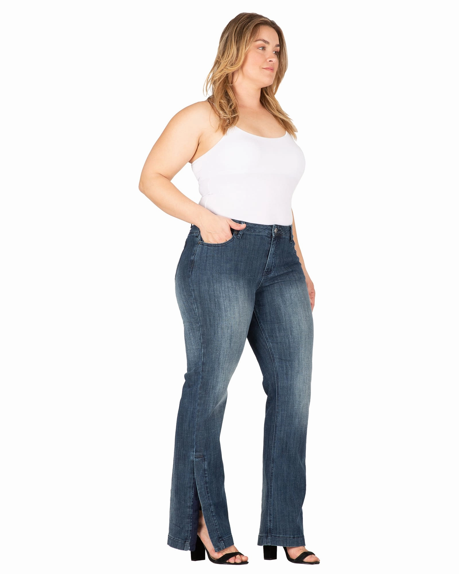 Ellen High Waist Flared Jeans | Medium Blue Weekend Style Casual Parent Style Unisex Fashion