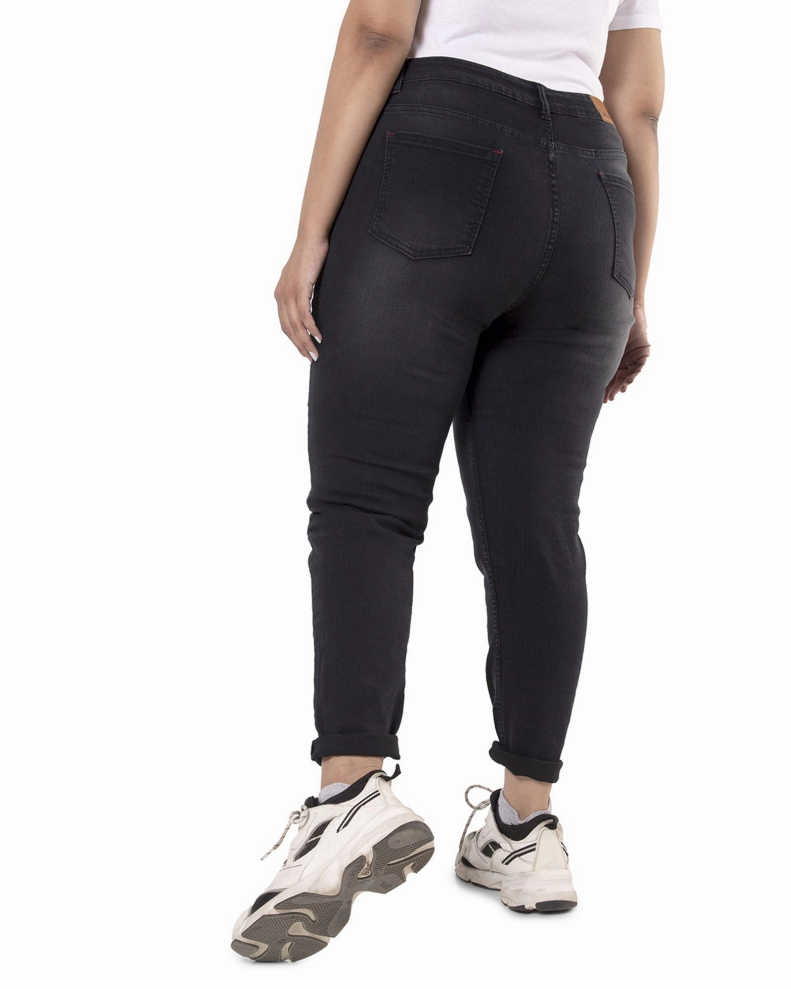 PLUS SIZE WOMEN SOLID CASUAL BLACK JEANS | Black Holiday Vibes Work Ready