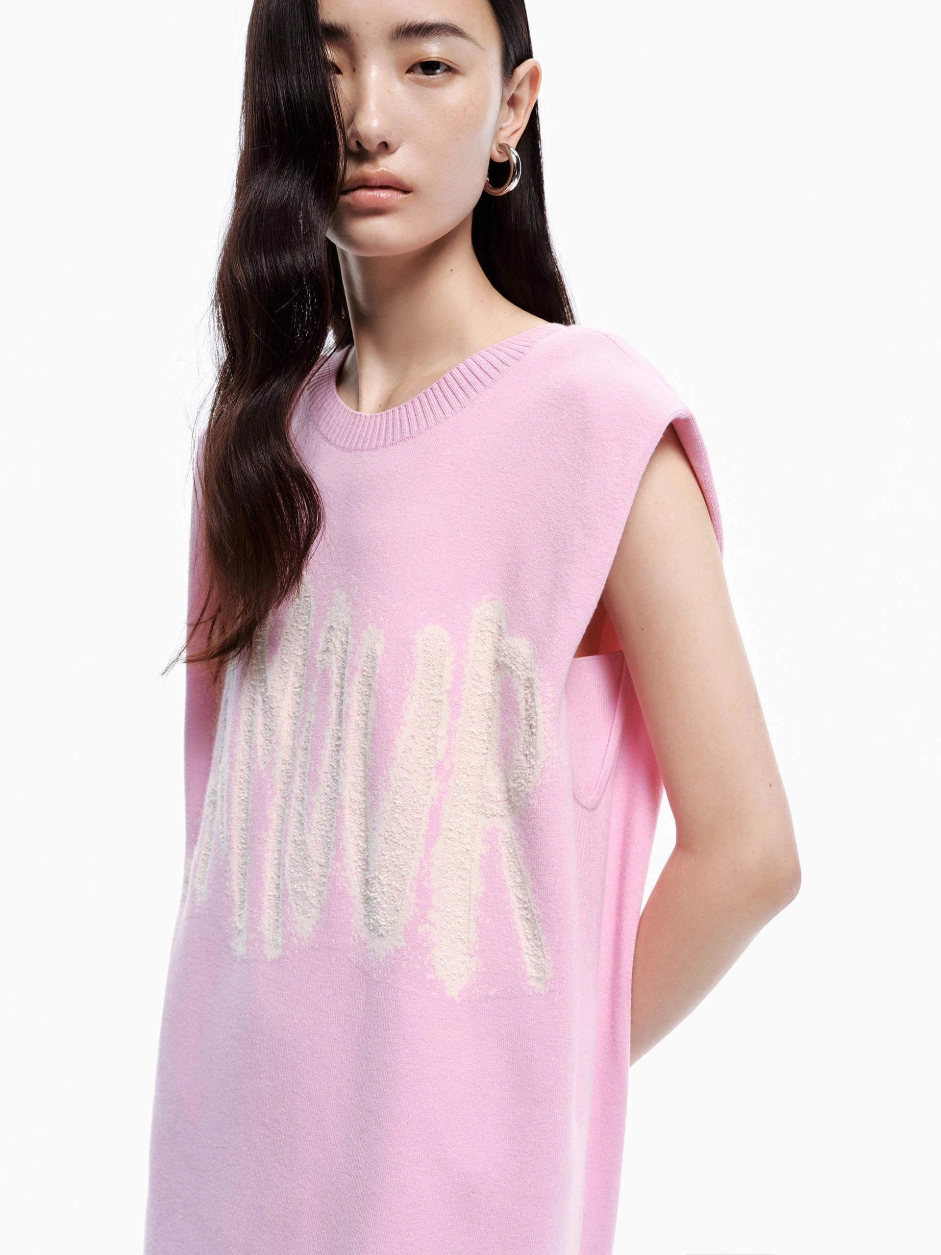 Letter Print Sleeveless Dress Modest Light Chic Layers