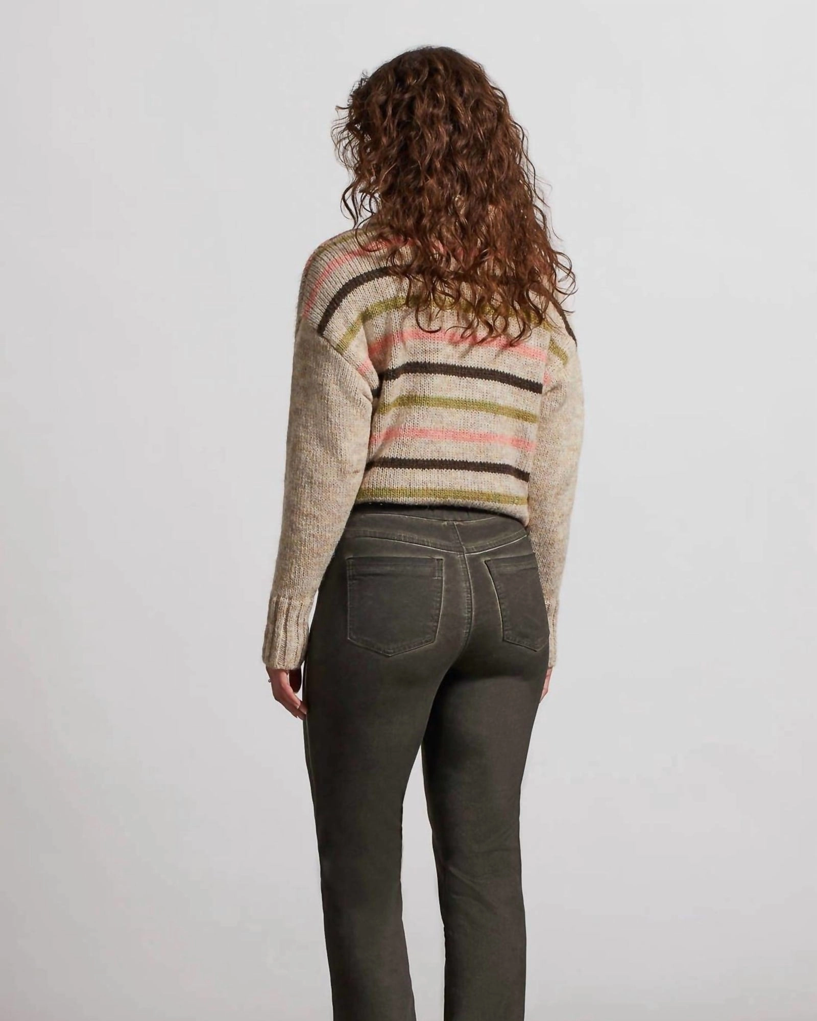 All Around Fit Audrey Microflare Vinatge Distress Jeans In Black Olive | Black Olive