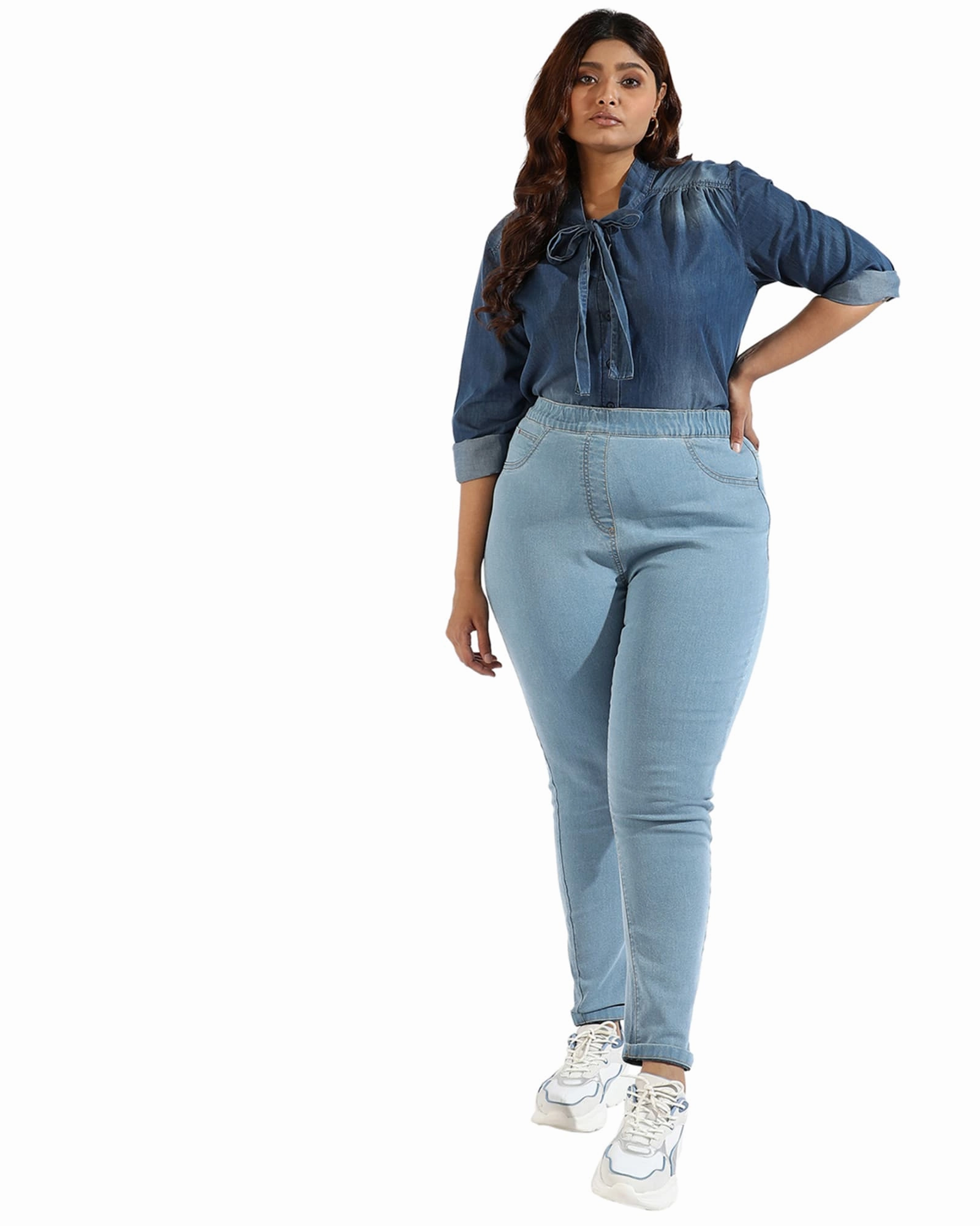 Confirtable Fitted Jeans | Light Blue Creative Look Elegant Road Trip Home Comfort Bold Look Sunny Vibes
