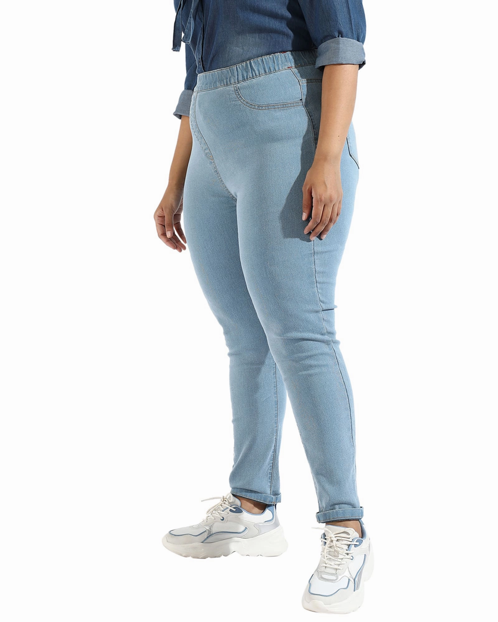 Body Fit Ready Office Wear Chill Outfit Date Night Confirtable Fitted Jeans | Light Blue