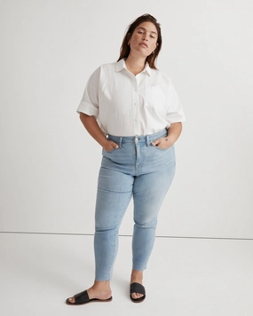 High Rise Skinny Crop Jeans | Charlemont Wash Simple Match Sleek Waistband